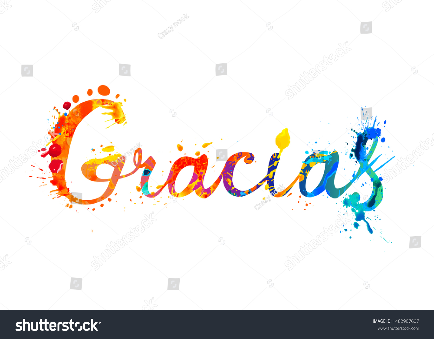 Inscription Spanish Thank You Gracias Vector Stock Vector Royalty Free