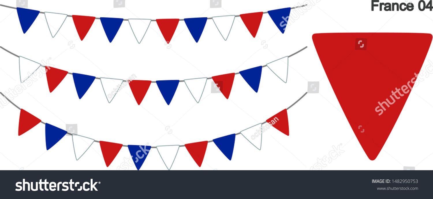 France Bunting Flags Isolated On White Stock Vector (Royalty Free ...