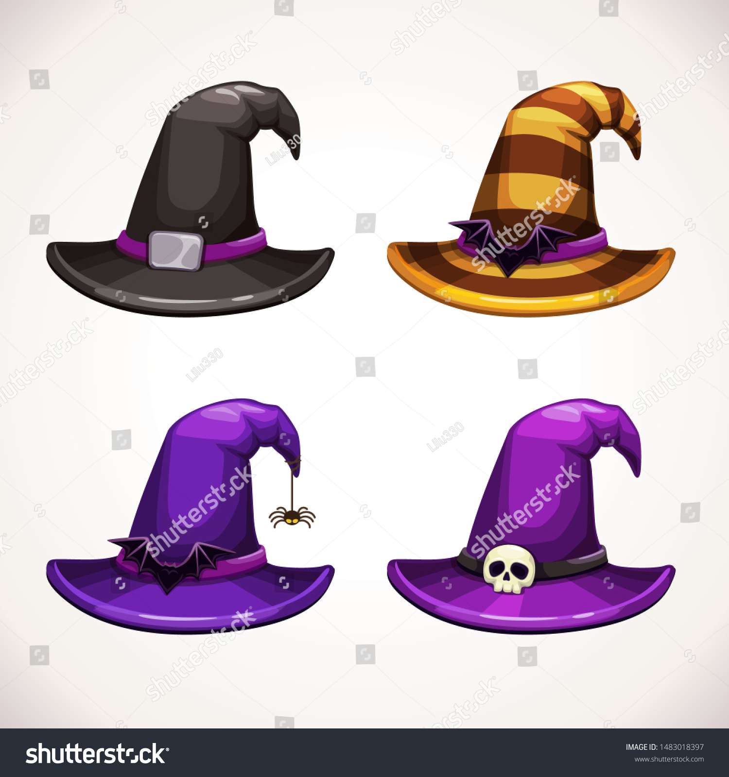 coloured witches hats