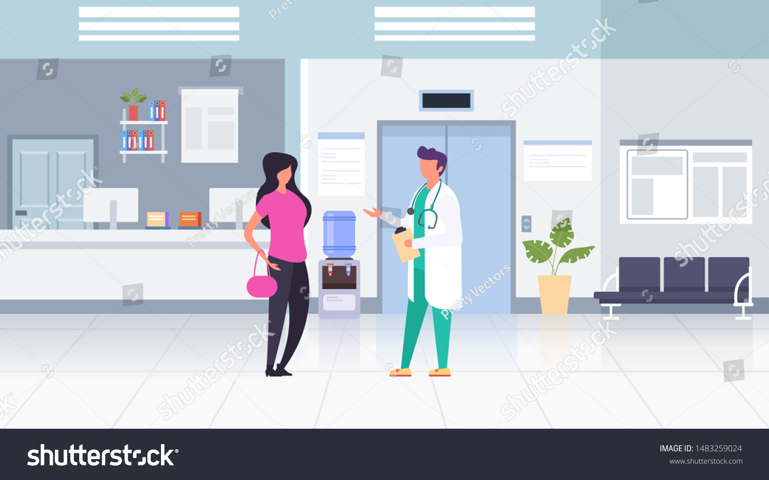 Doctor Office Concept Vector Flat Cartoon Stock Vector (Royalty Free ...