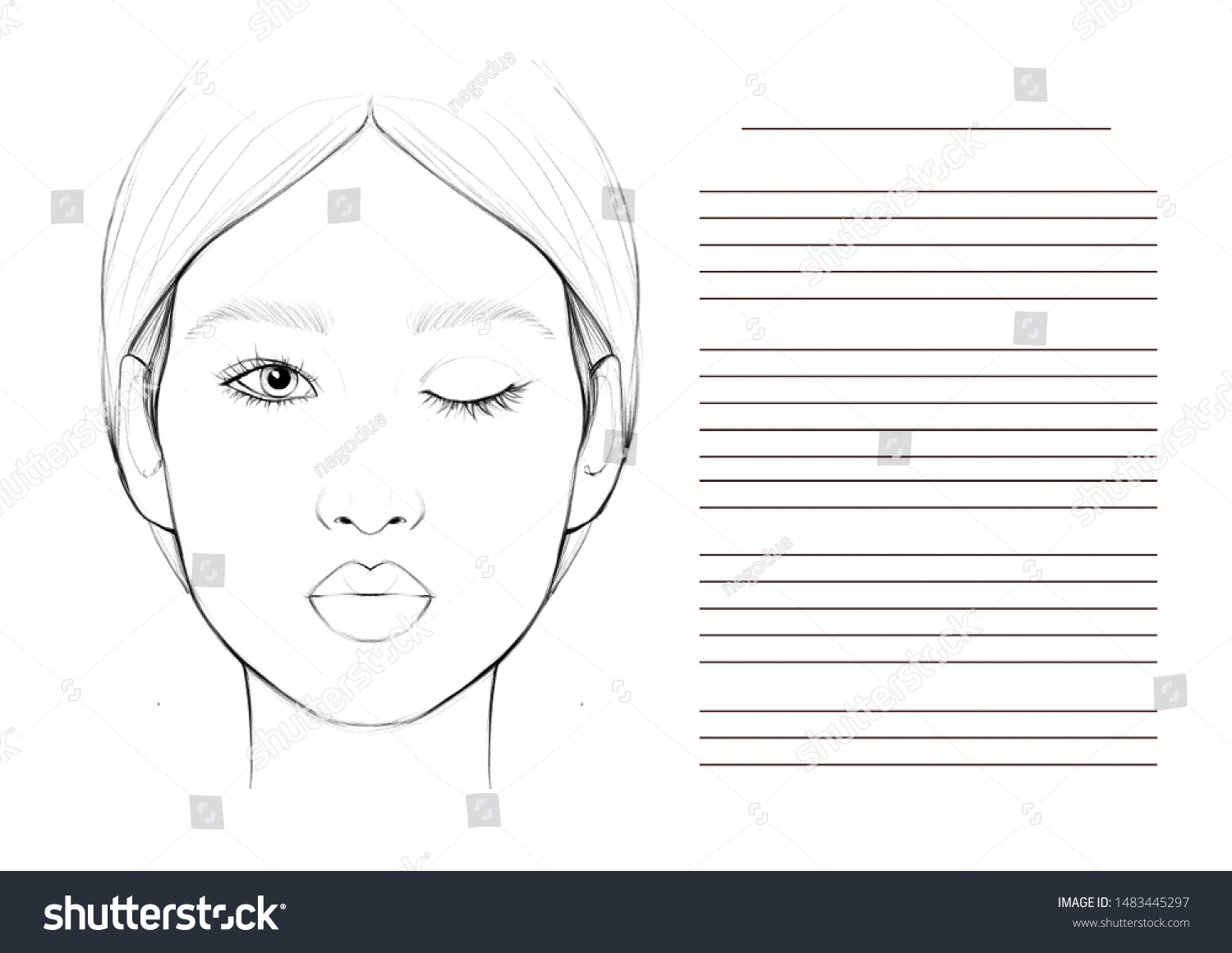 Face Chart Makeup Artist Stock Illustration 1483445297 | Shutterstock