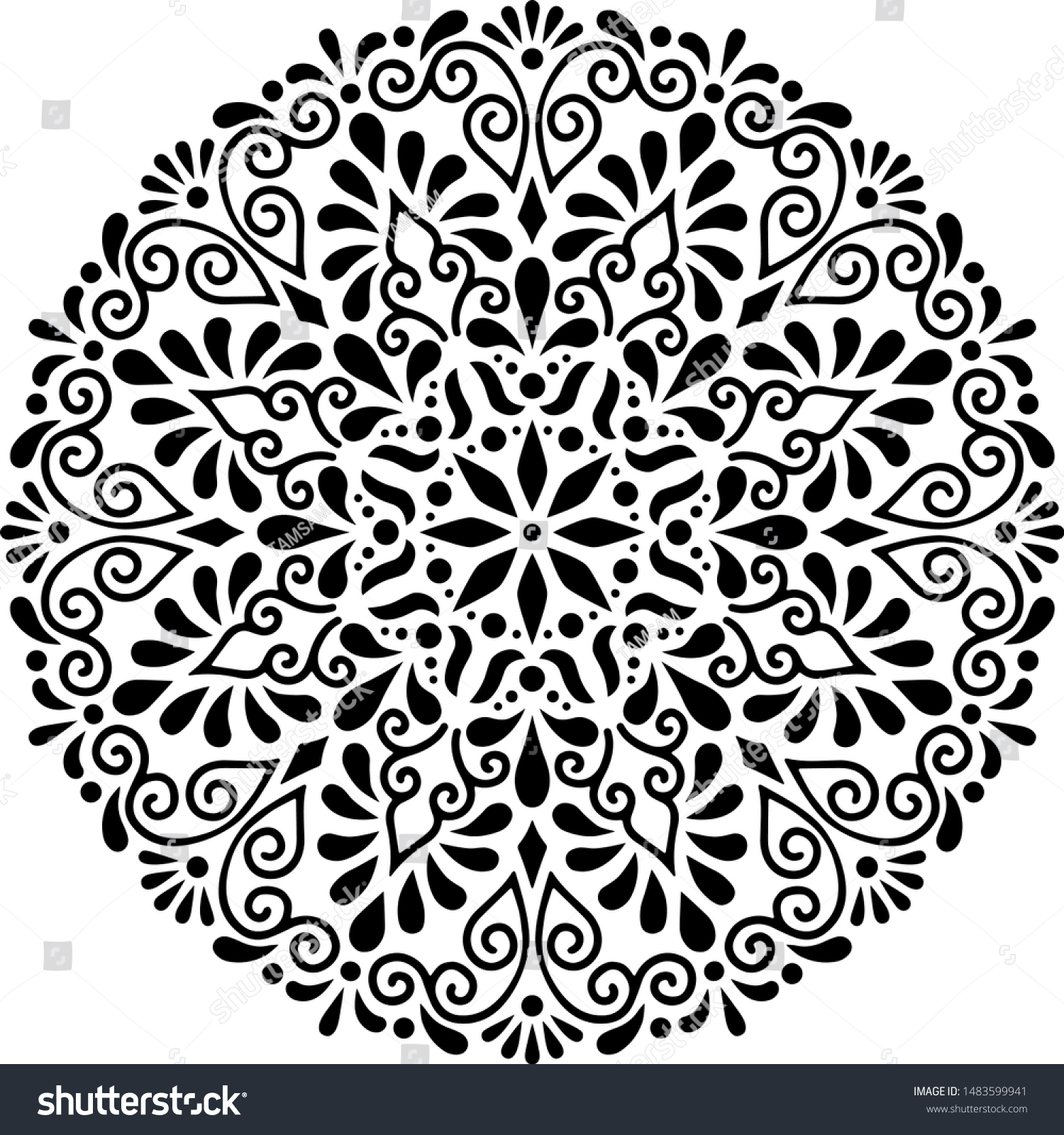 Mandala Pattern Stencil Doodles Sketch Good Stock Vector (Royalty Free ...