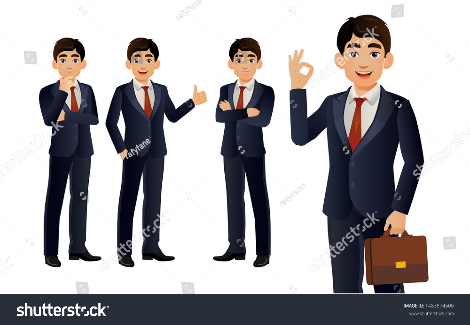 Elegant Businessman Different Poses Vector Stock Vector (Royalty Free ...