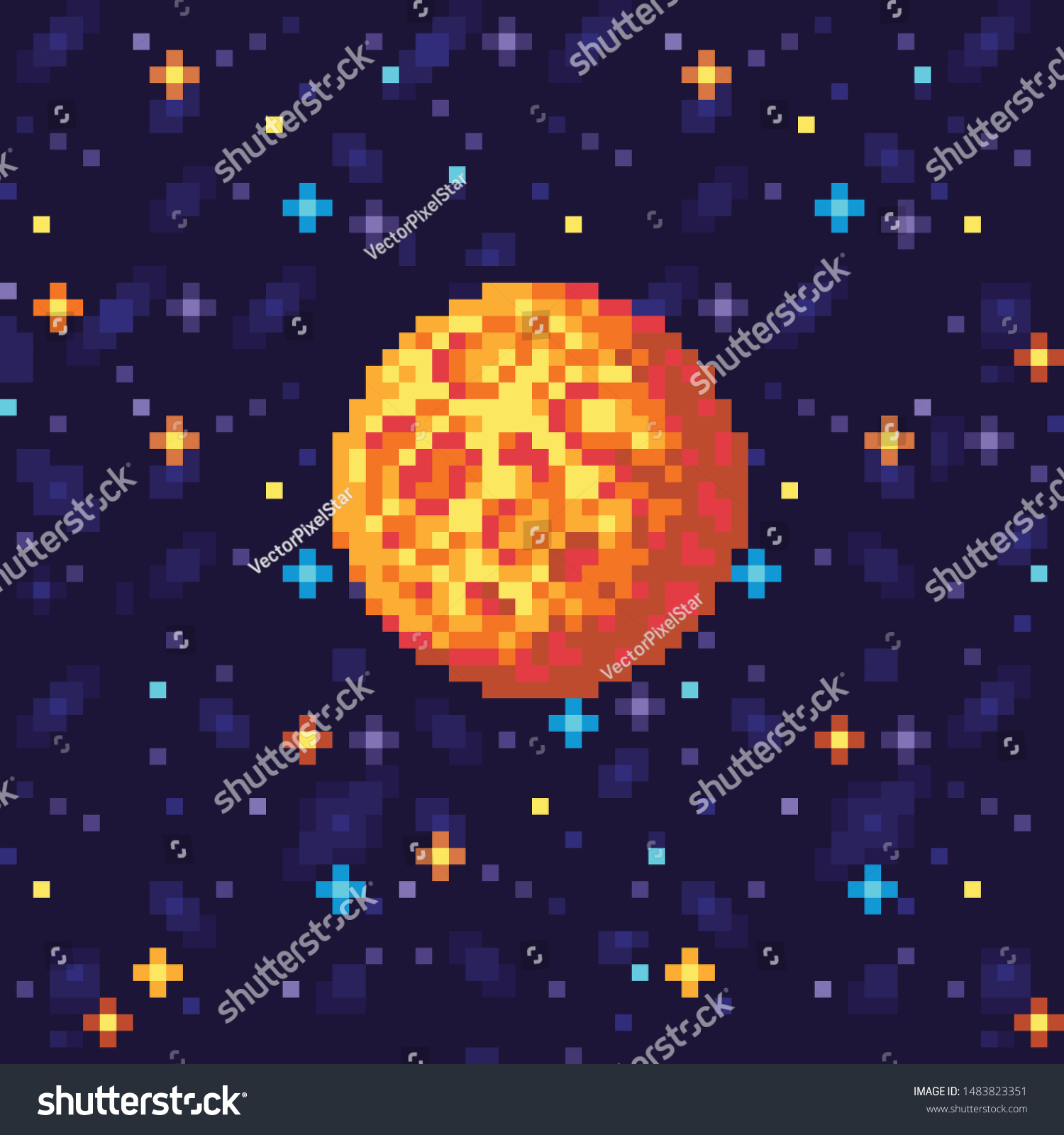 Bright Earth Planet In Pixel Art Style Colorful Globe - vrogue.co