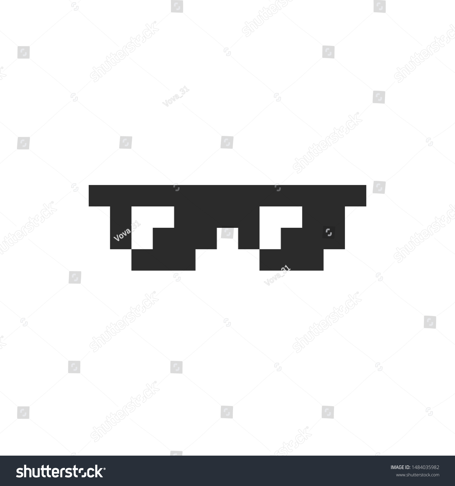 Pixel Art Glasses Thug Life Meme Stock Illustration 1484035982 Shutterstock