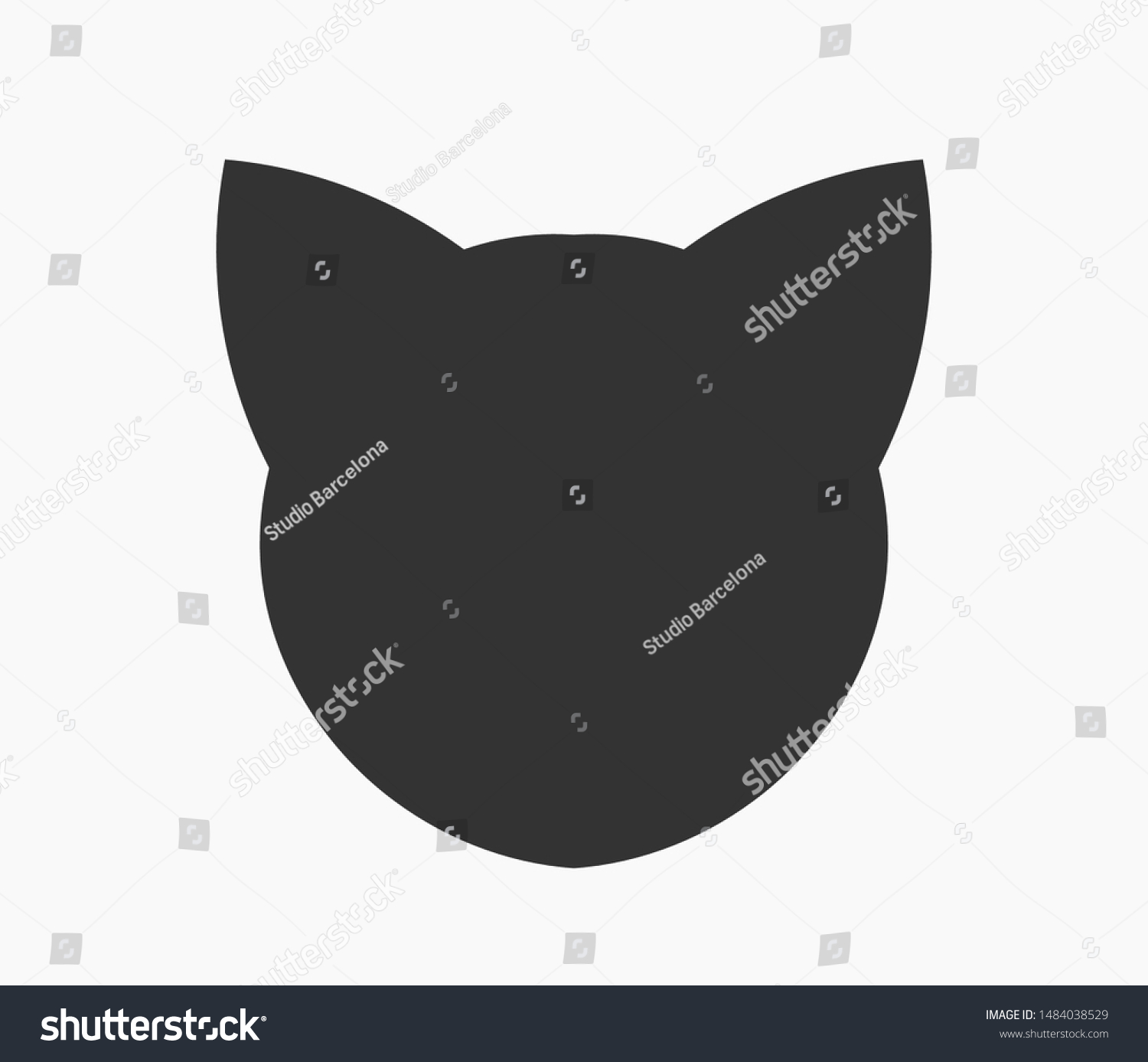 Cat Face Shape Icon Vector Illustration Stock Vector (Royalty Free ...