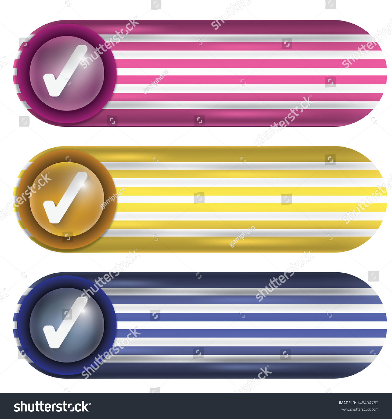Three Buttons Check Box Stock Vector (Royalty Free) 148404782 ...
