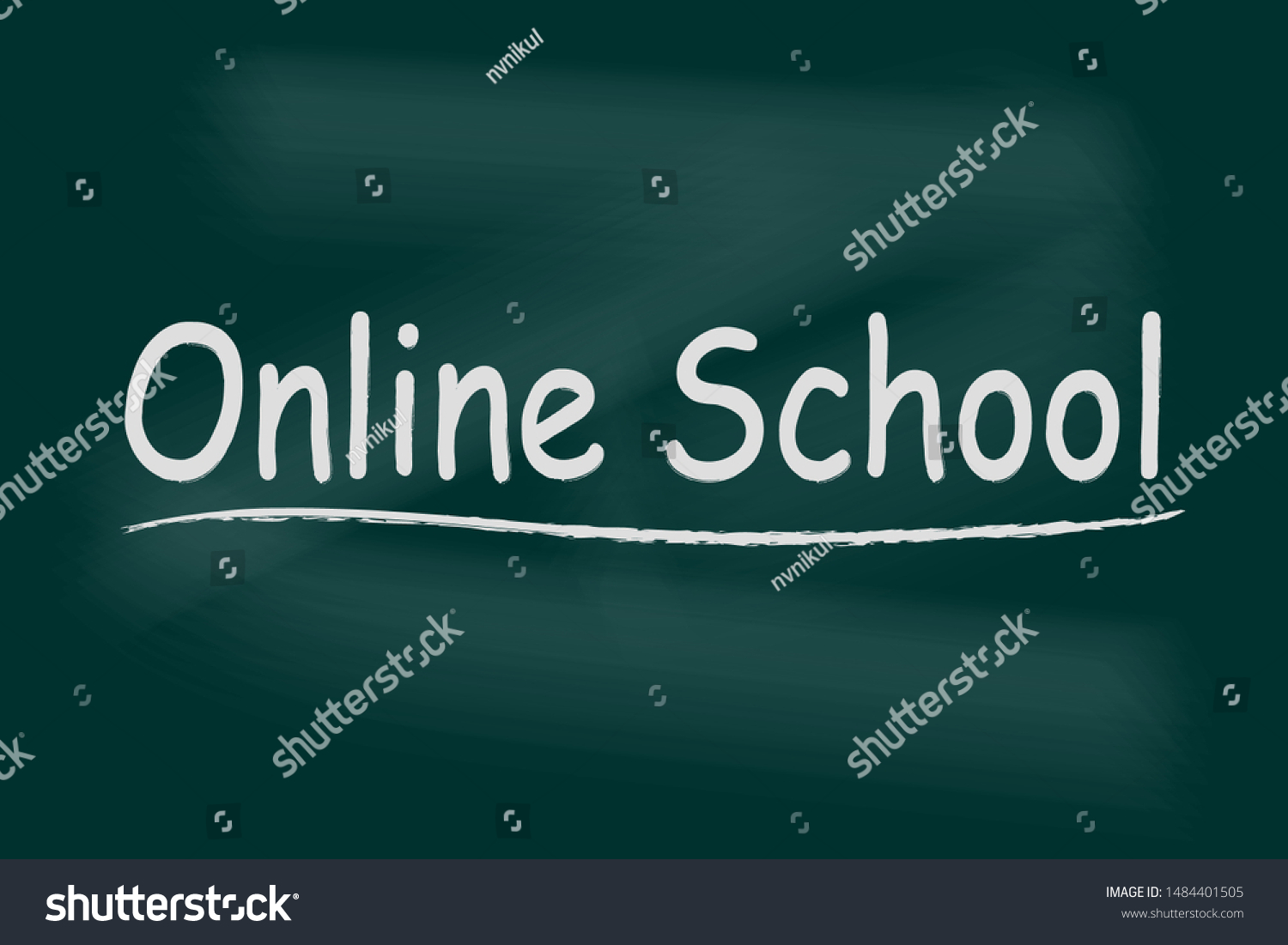 Word Online School On Chalkboard Sketch Stock Vector (Royalty Free ...