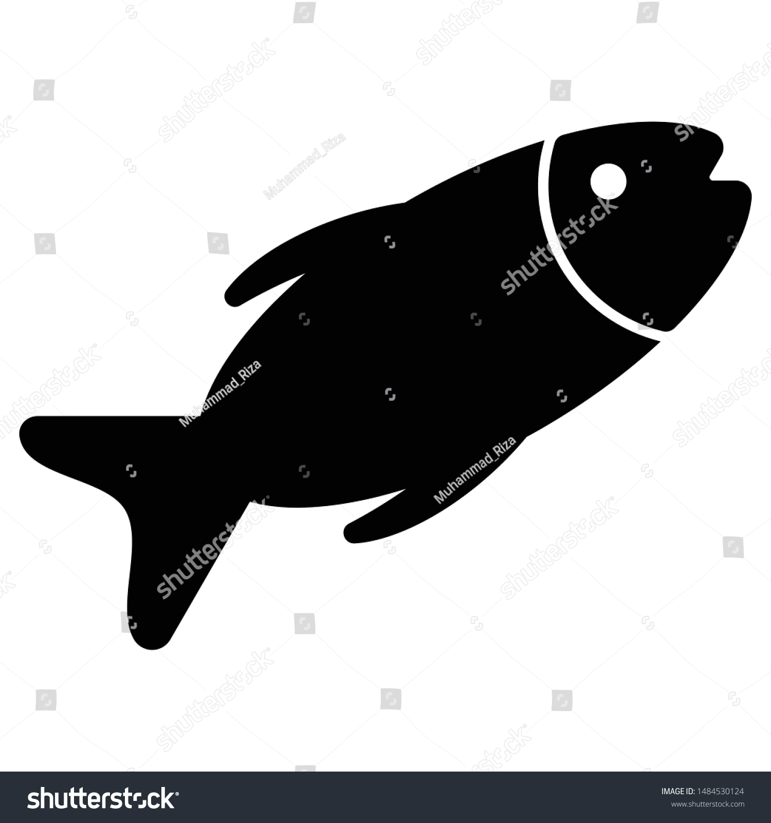 Silhouette Simple Fish Icon Web Design Stock Vector (royalty Free 