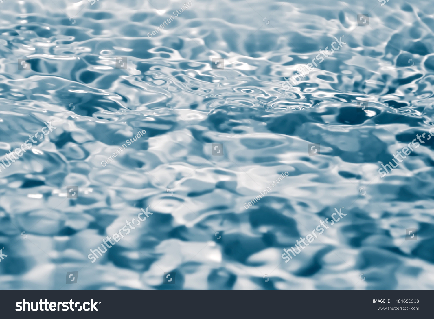 Blue Water Surface Texture Background Wallpaper Stock Photo 1484650508