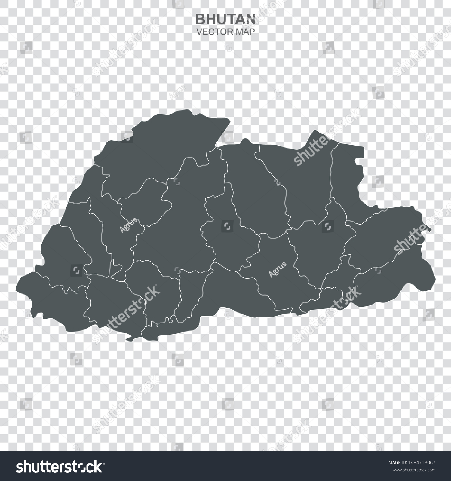 Vector Map Bhutan Transparent Background Stock Vector (Royalty Free ...