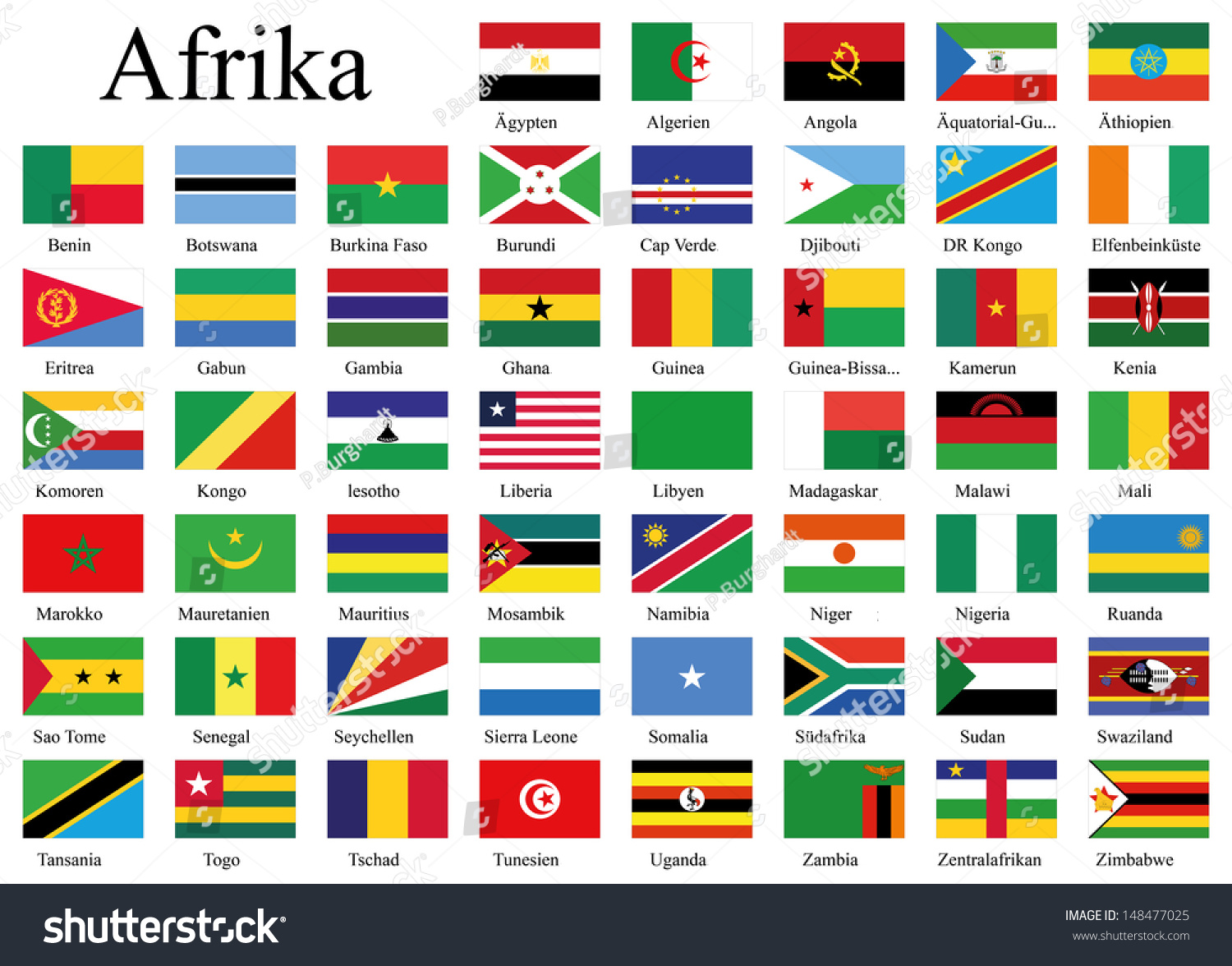 Флаги стран Африки