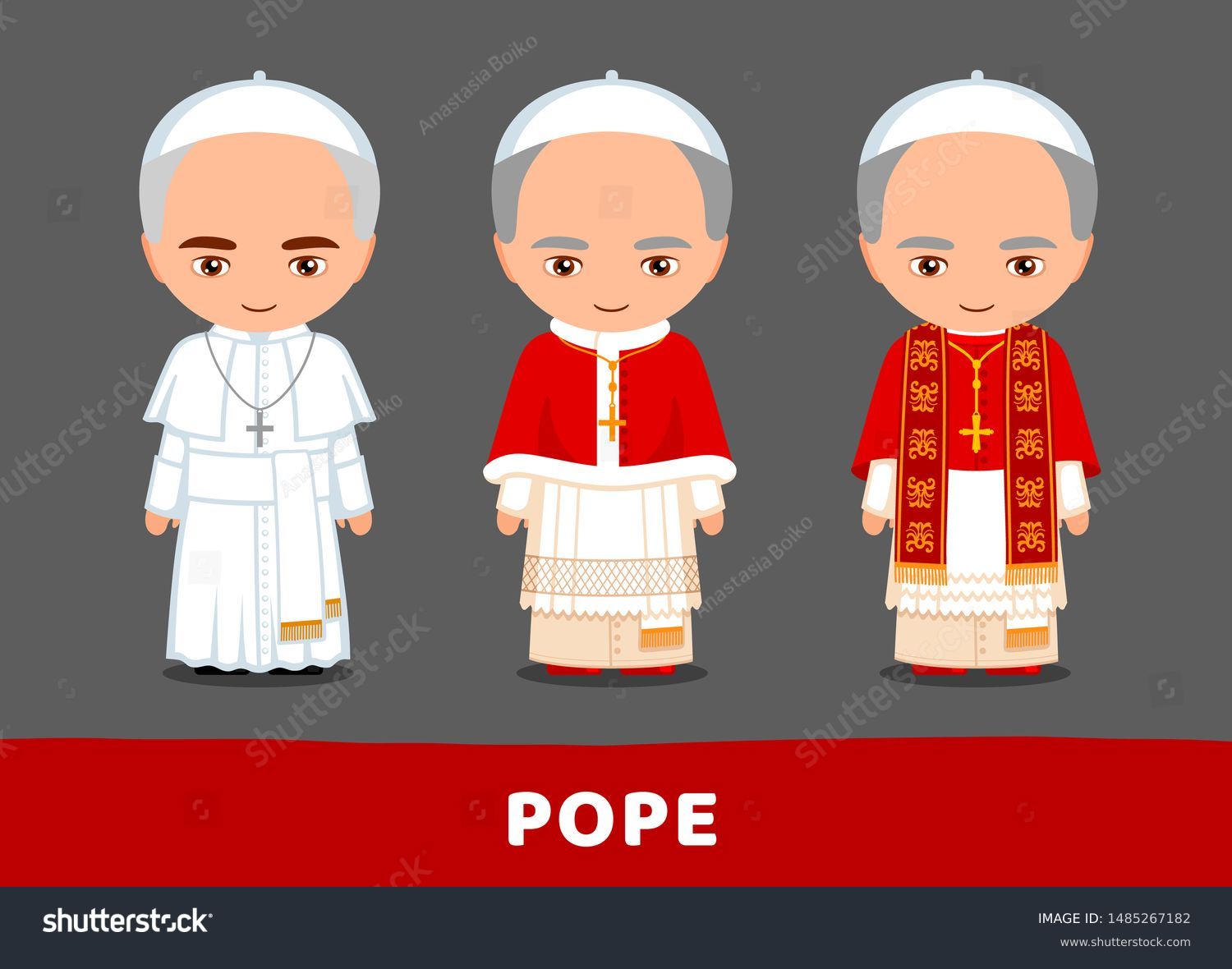 Pope Ordinary Choir Dresses Vatican Catholicism Stock Vector (Royalty ...