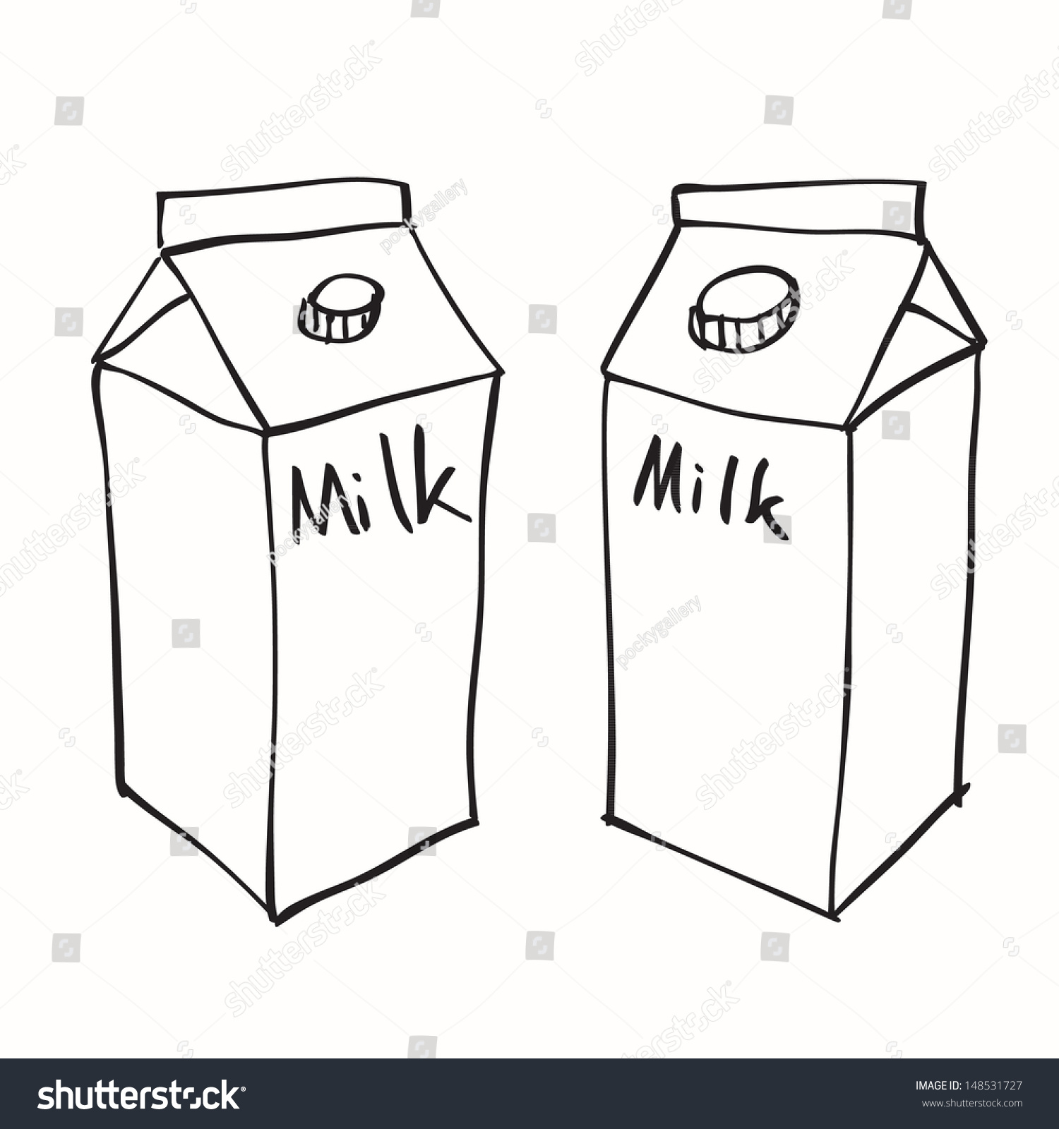 Коробка молока нарисовать