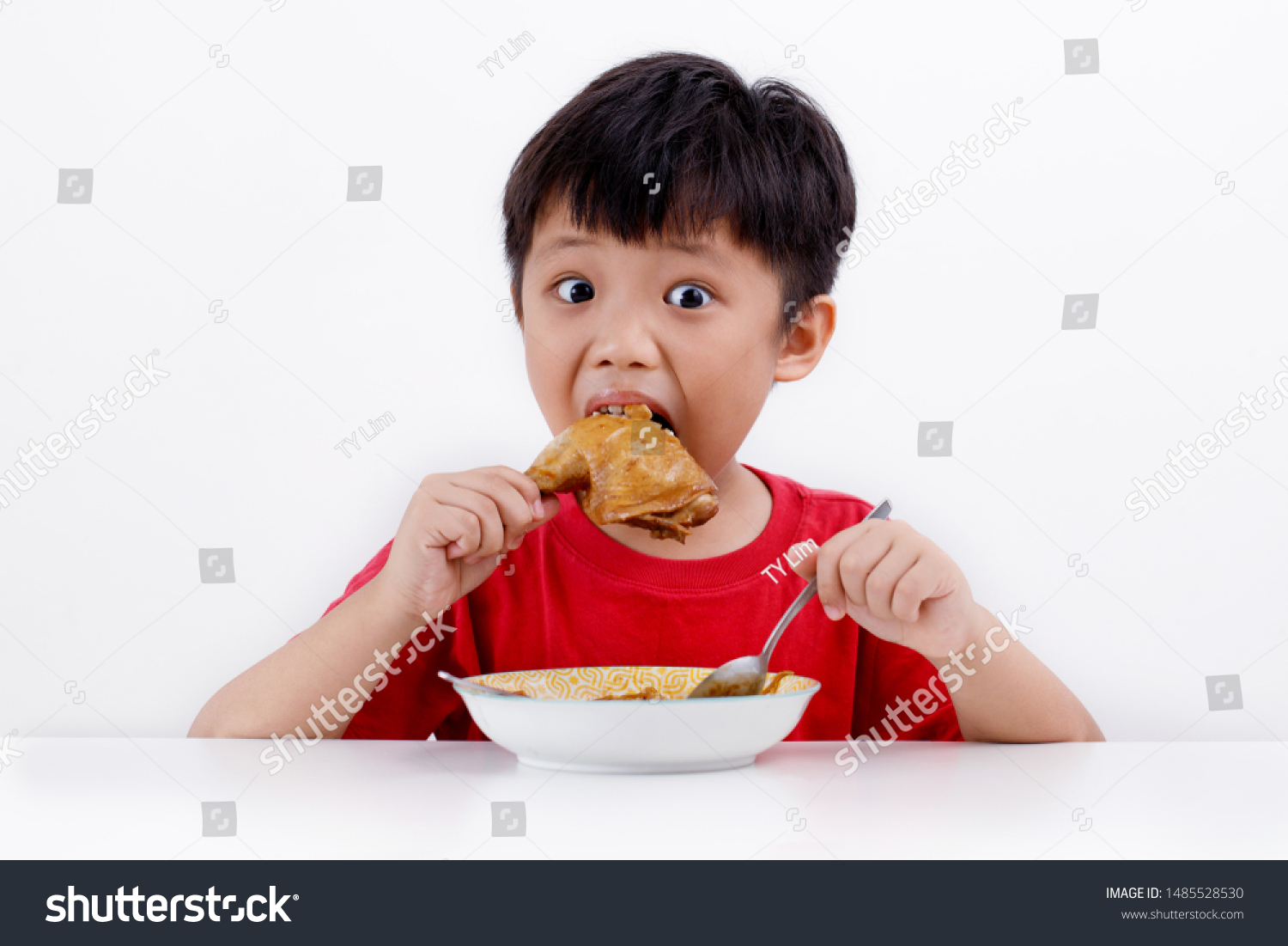 244 Kid Holding Chicken Drumstick Images, Stock Photos & Vectors ...