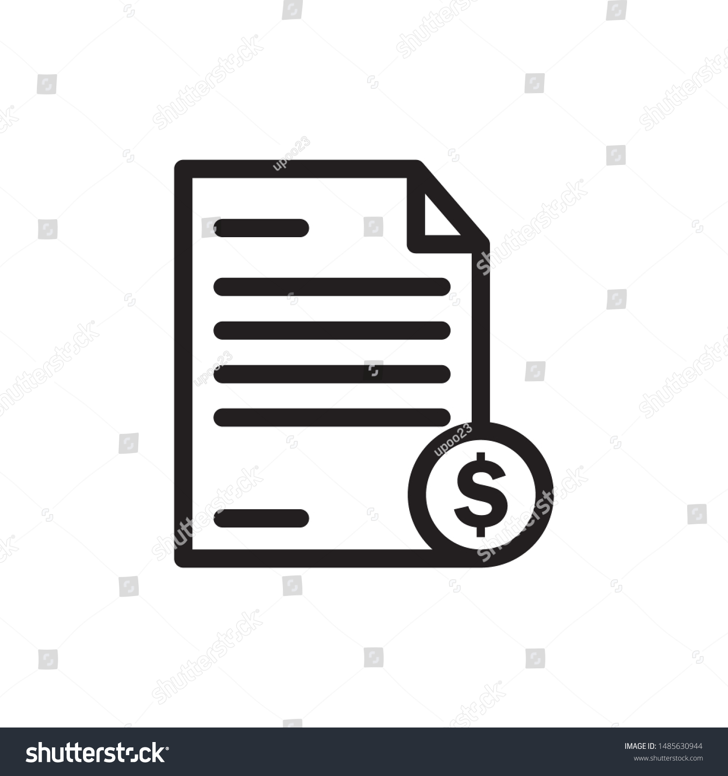 Invoice Bill Icon Vector Bill Payment Stock Vector (Royalty Free ...