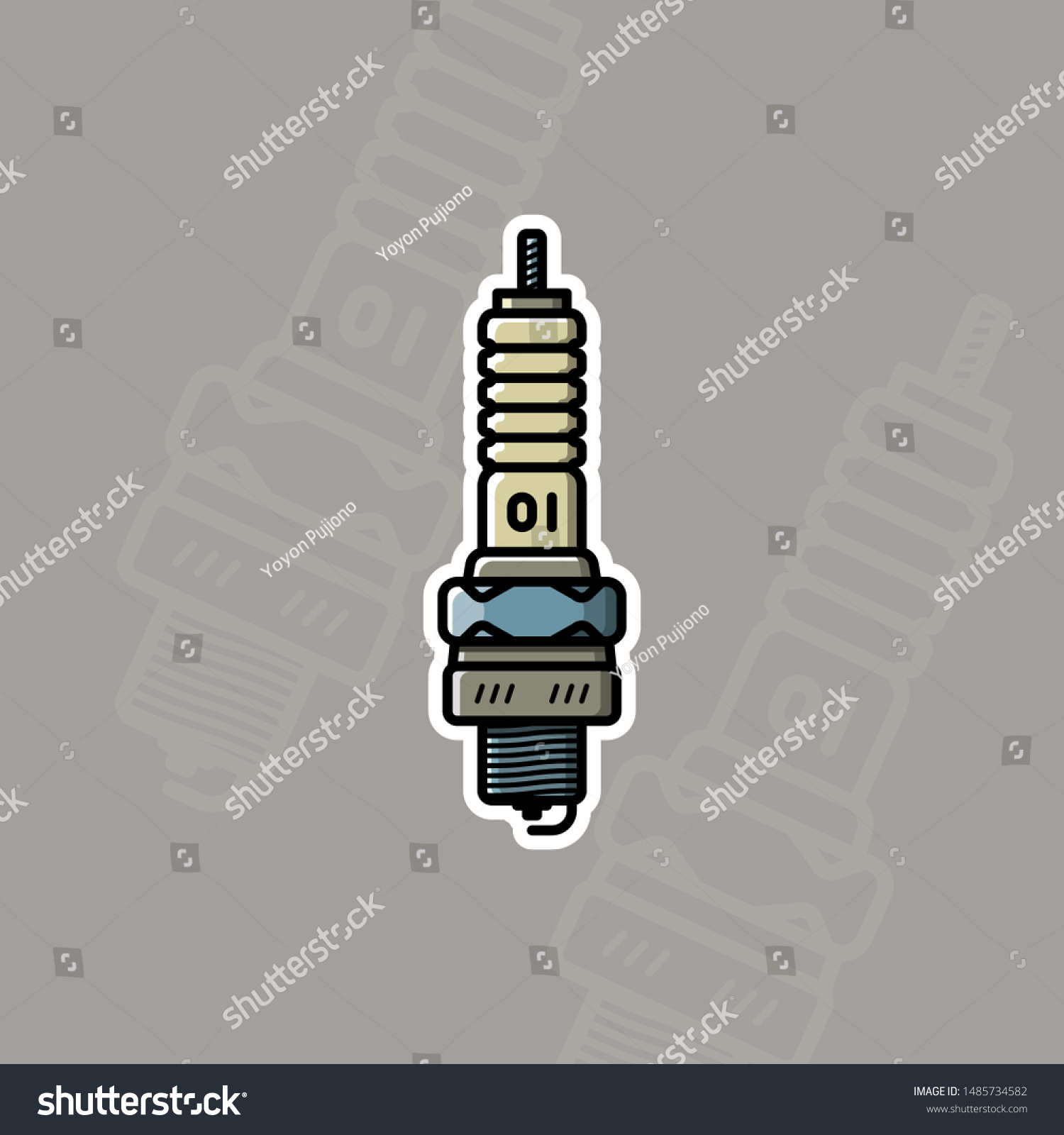 Colorful Illustrations Spark Plug Icons Outline Stock Vector Royalty Free