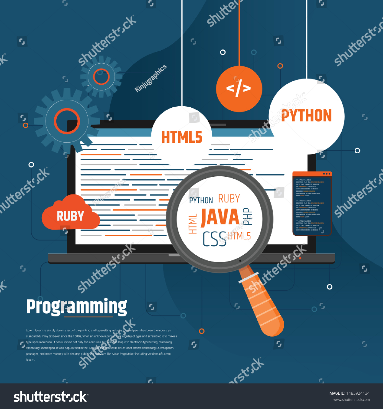 Programming Coding Concept Flat Vector Illustration Stock Vector ...