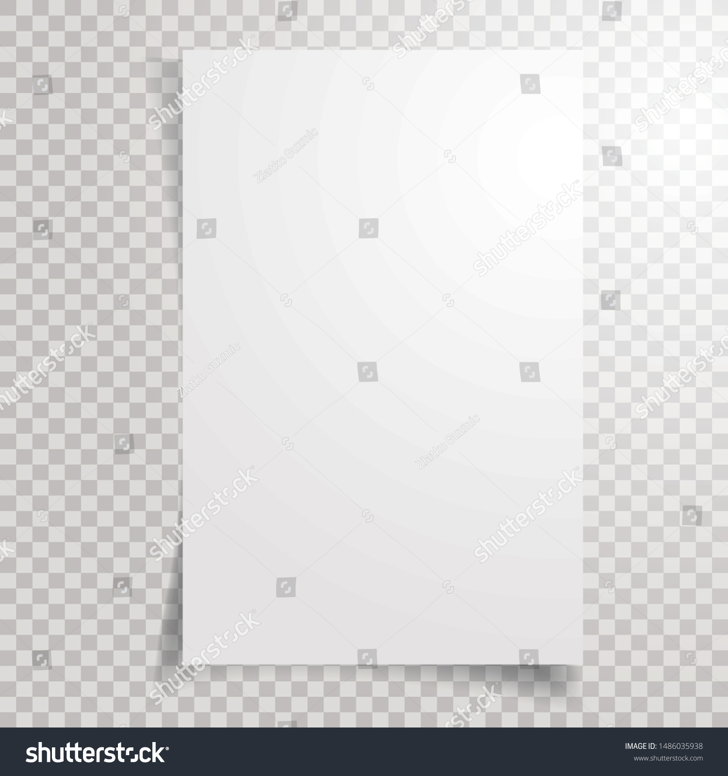 Blank White Paper Transparent Shadow Stock Vector (royalty Free 