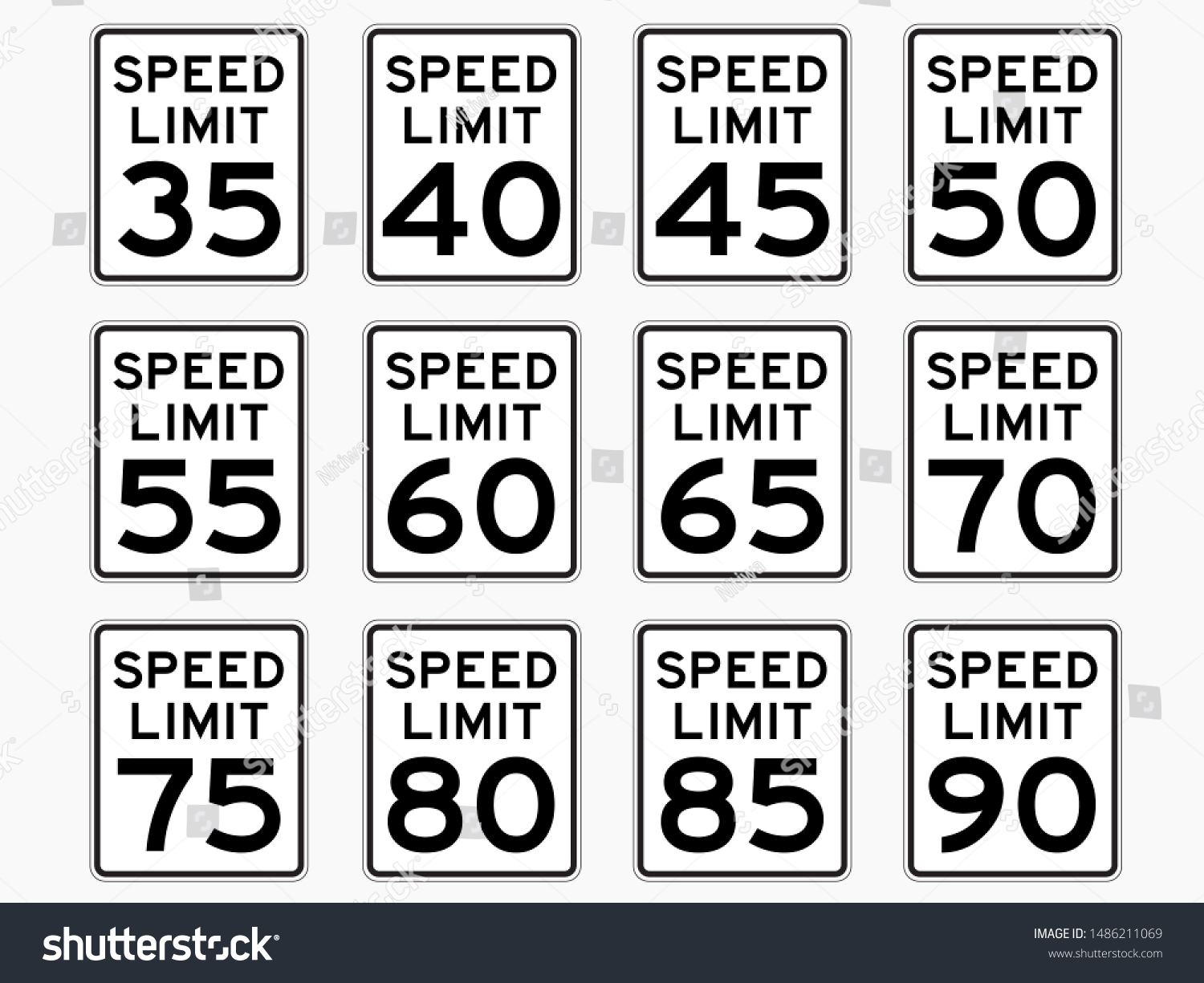 Isolated Speed Limit Board Road Sign Stock Vector (Royalty Free ...