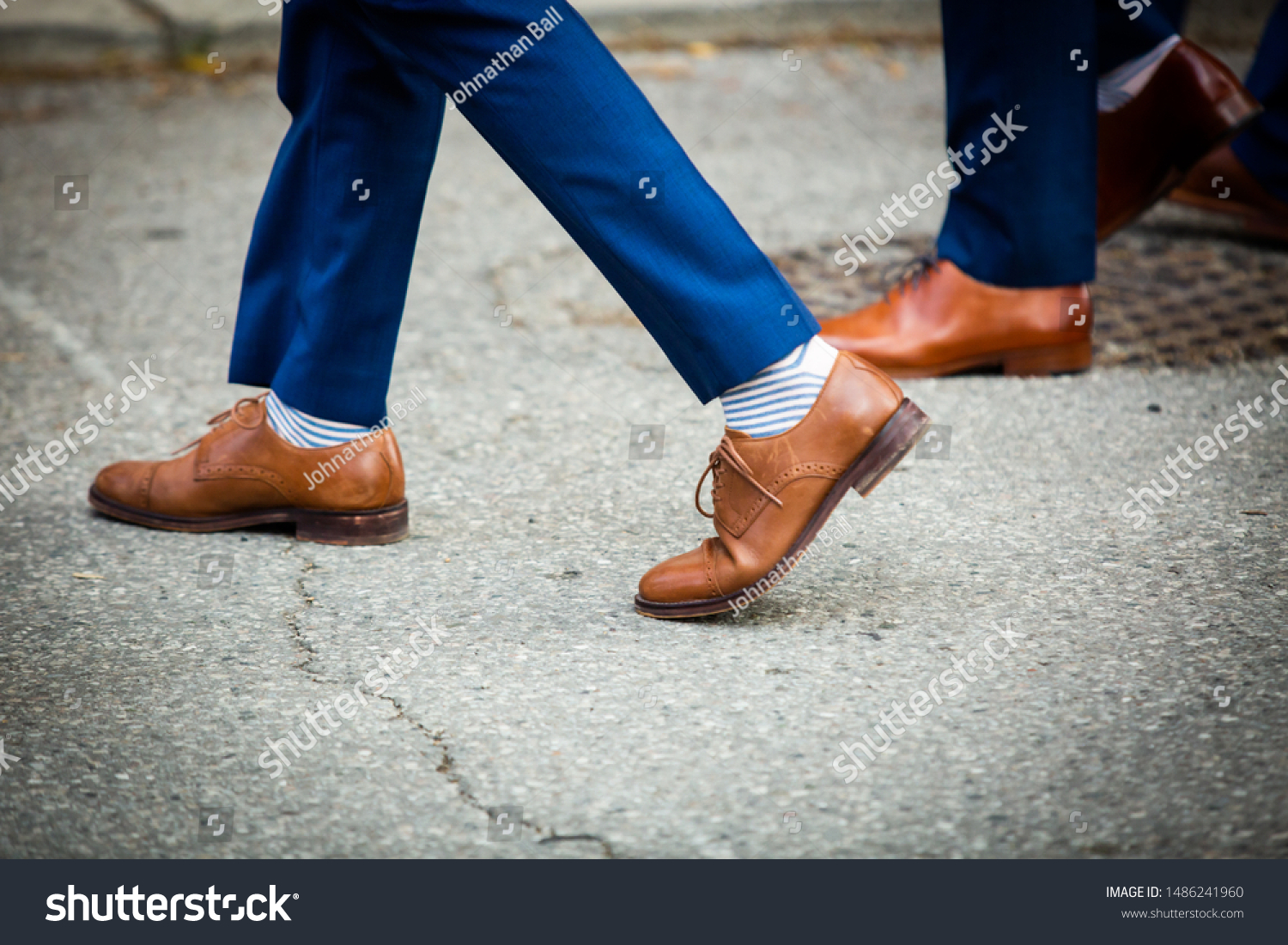 Man Blue Dress Pants Caramel Shoes Stock Photo 1486241960 | Shutterstock