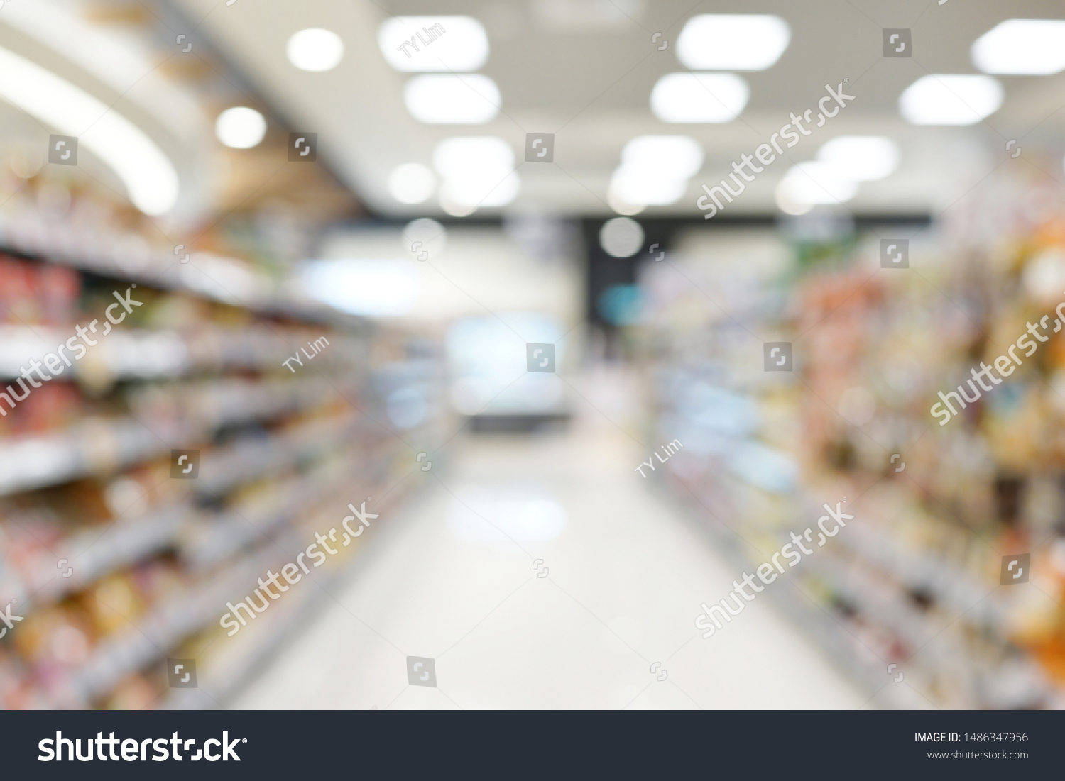 Abstract Blurred Grocery Store Interior Background Stock Photo ...