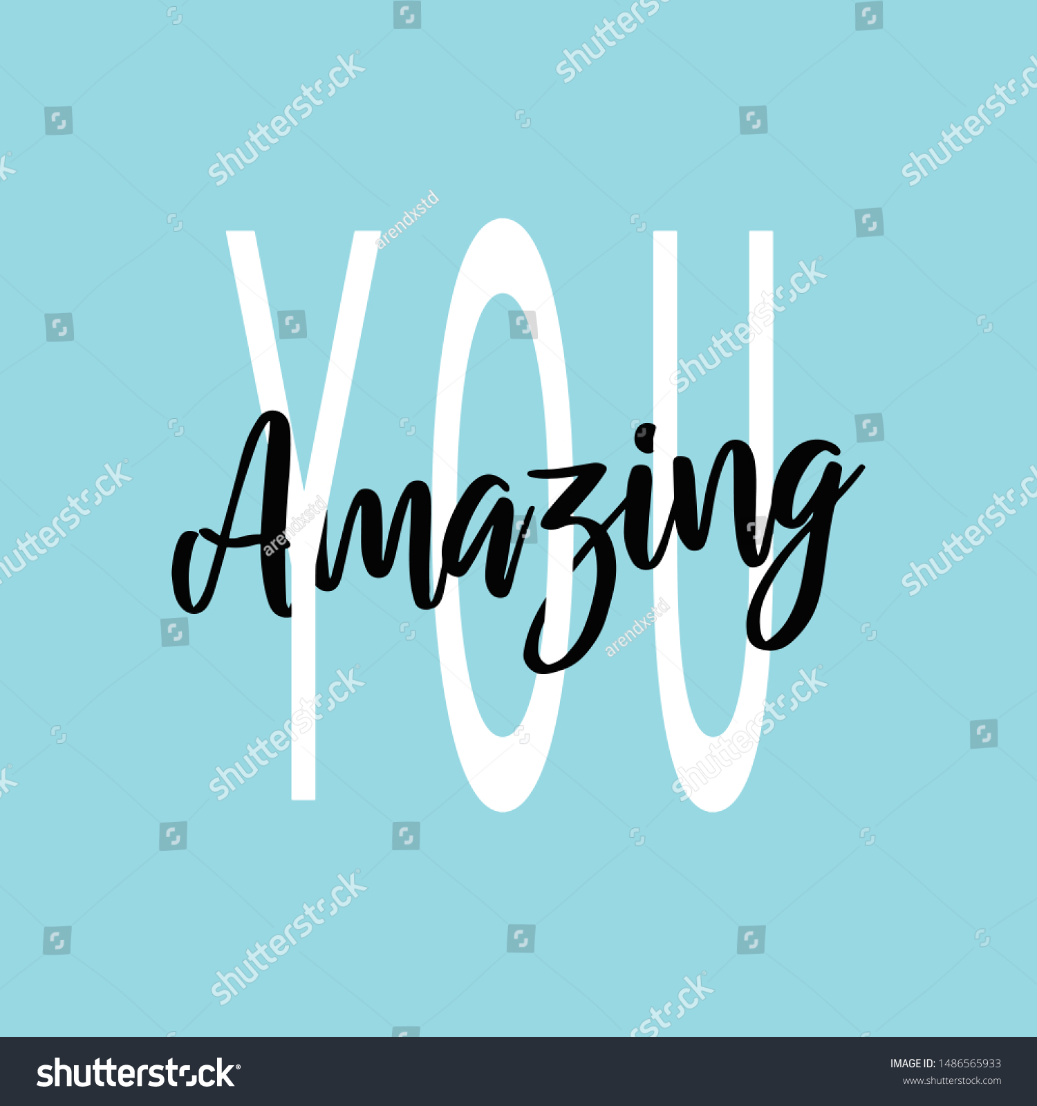 You Amazing Motivation Sticker Lettering Brush Stock Vector (Royalty ...