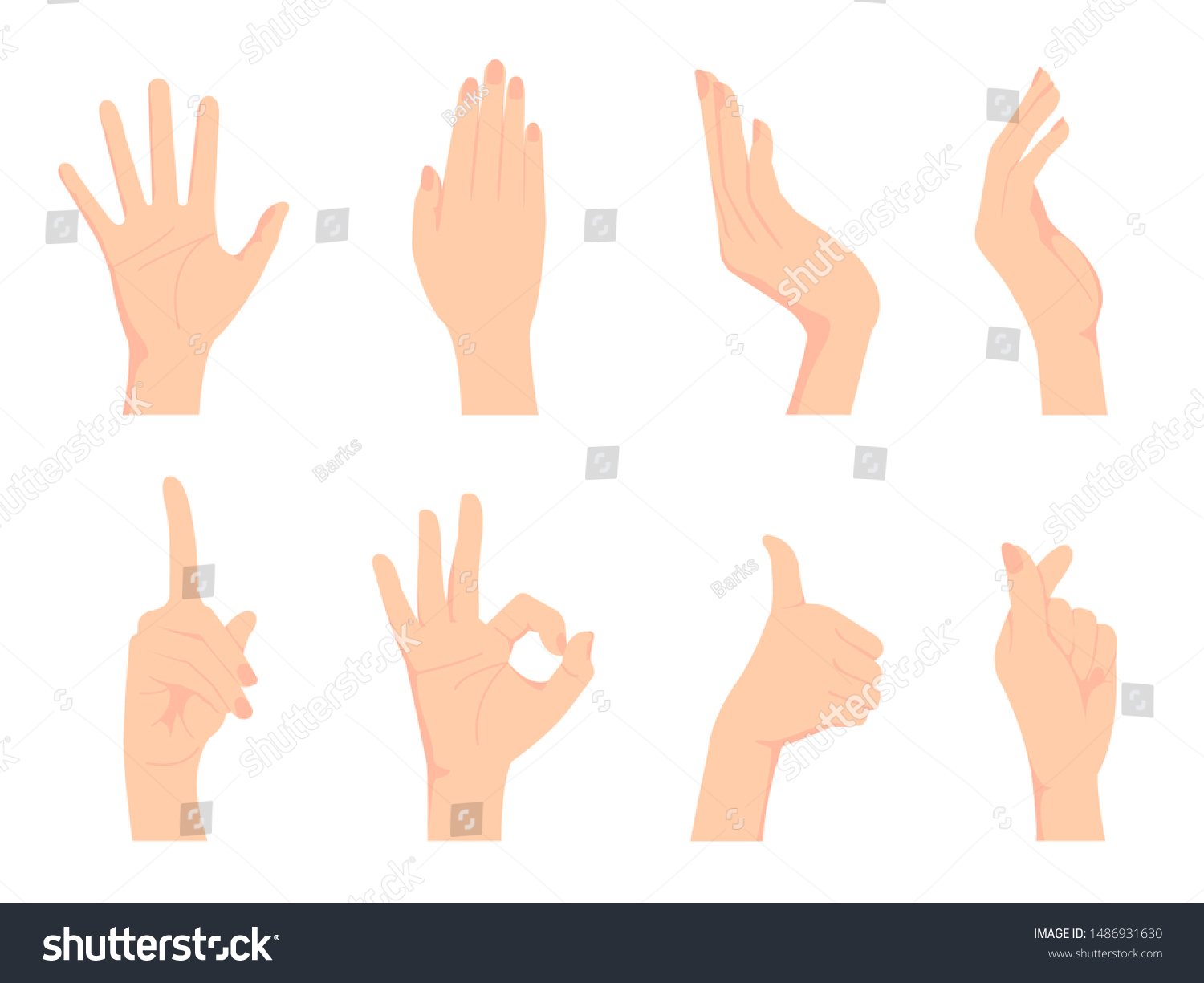 Female Hand Gesture Hand Sign Vector Stock Vector (royalty Free 