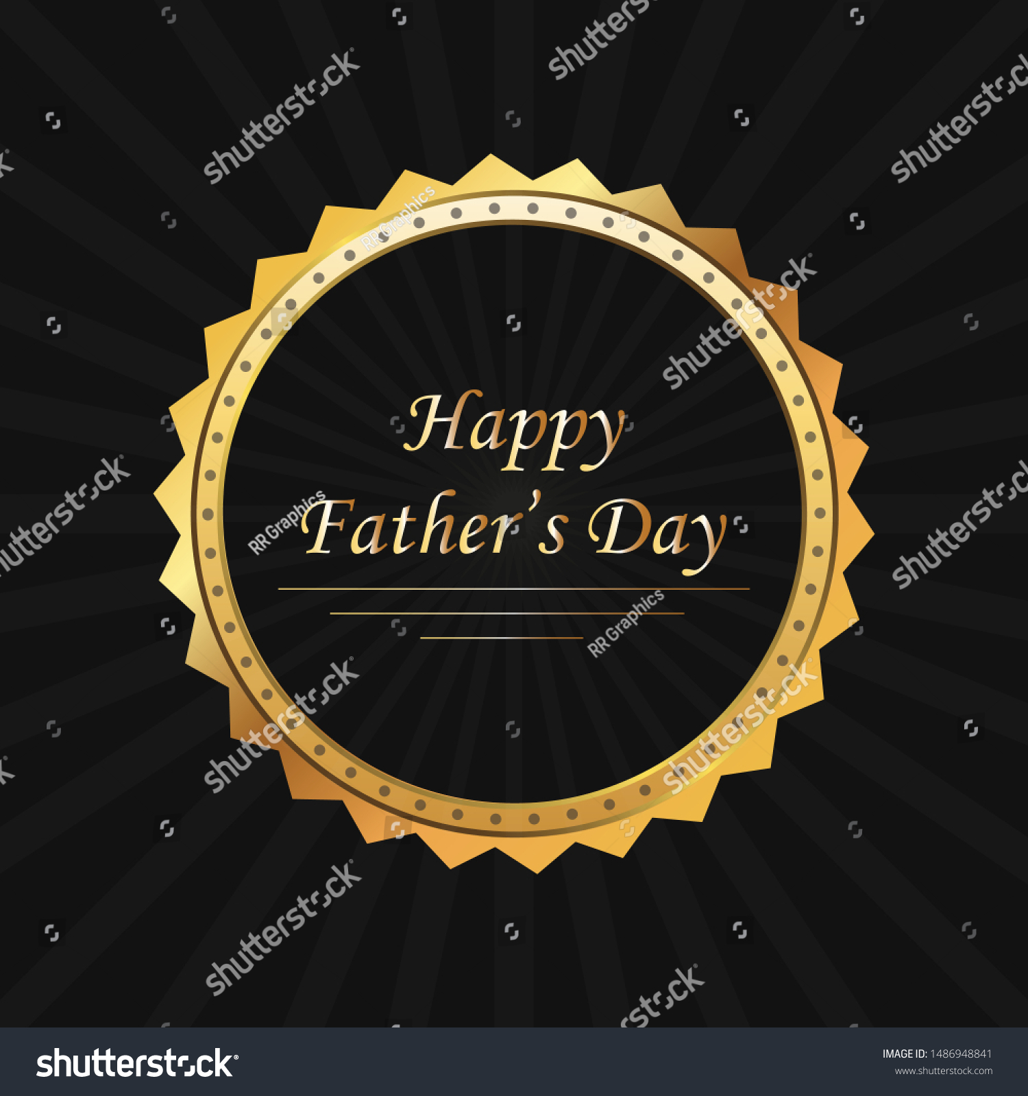 Fathers Day Banner Design Lettering Golden Stock Vector (Royalty Free ...