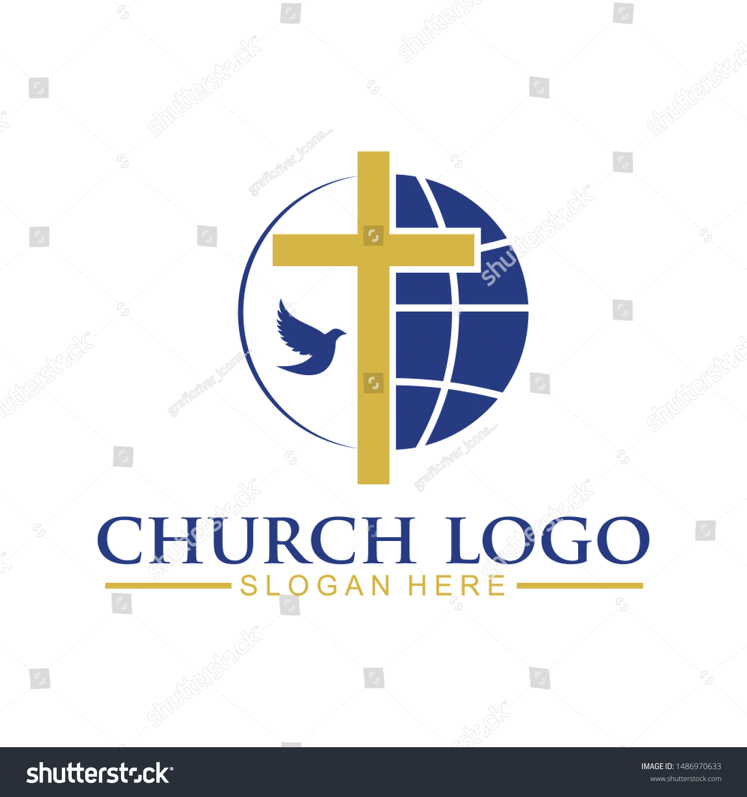 Church Christian Logo Vector Icon Design Stock Vector (Royalty Free ...