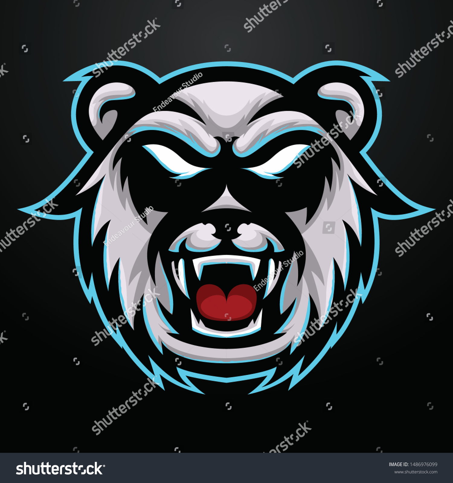 Angry Panda Head Eyes Suitable Logo Stock Vector (Royalty Free ...