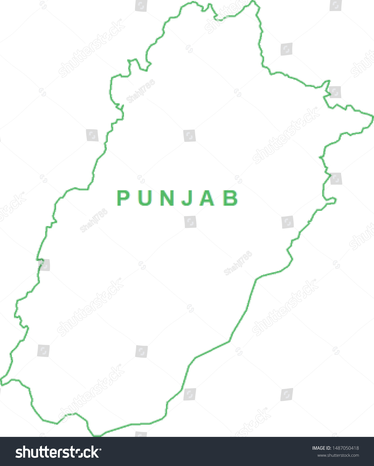 Colibroty Boundary Panjab Pakistan Map Punjab Stock Illustration ...