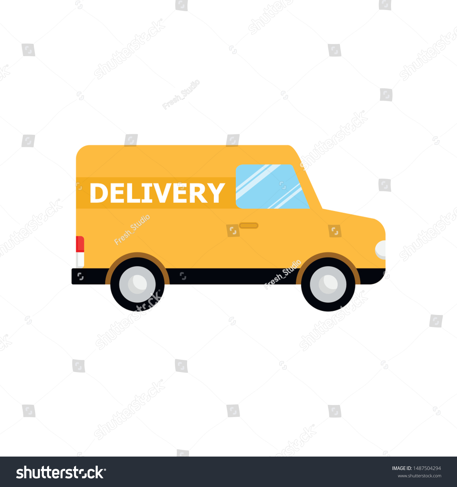 Vector Illustration Cartoon Delivery Van Isolated Stock Vector (Royalty ...