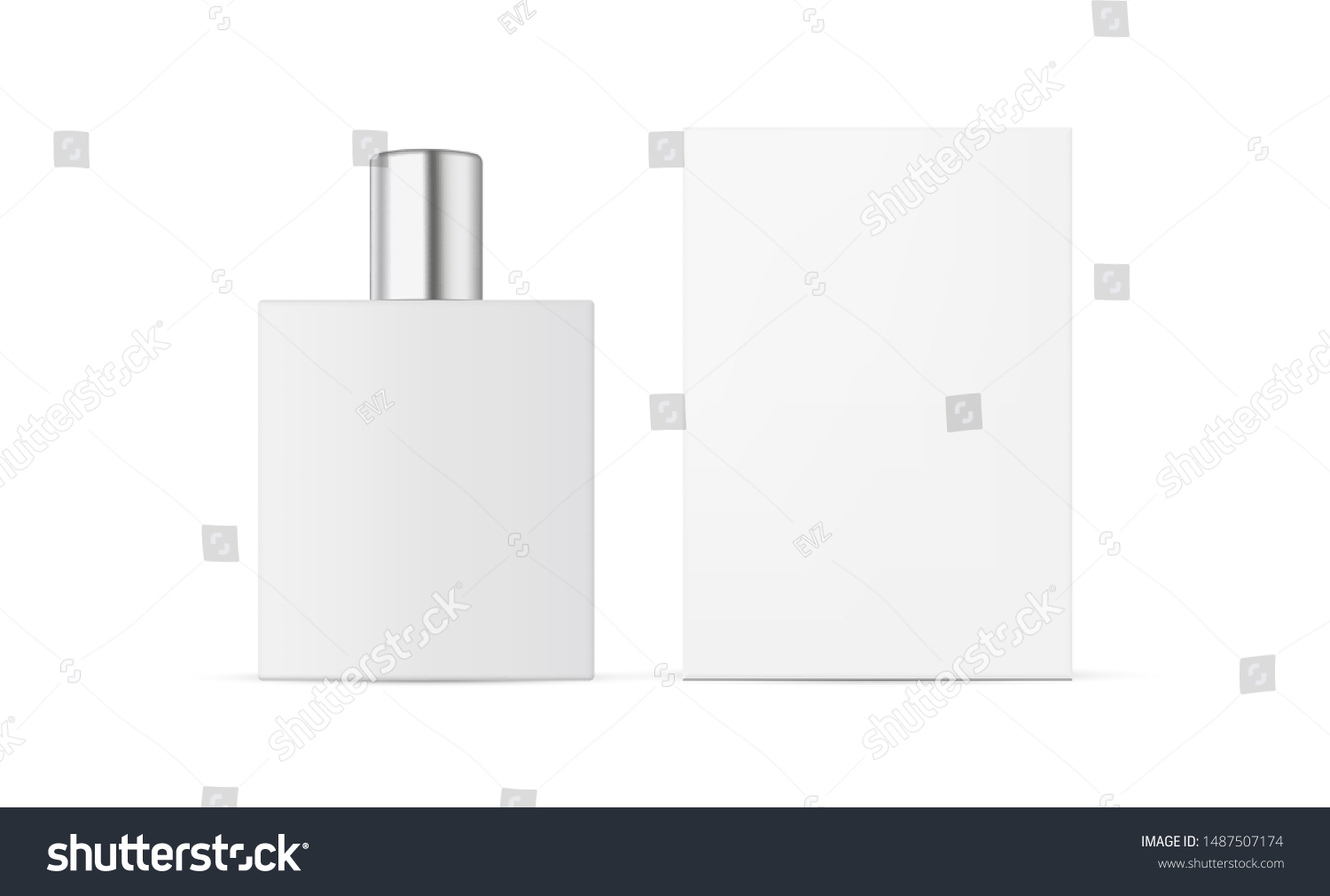 Perfume Bottle Packaging Box Mockup Isolated Stock Vector (Royalty Free ...