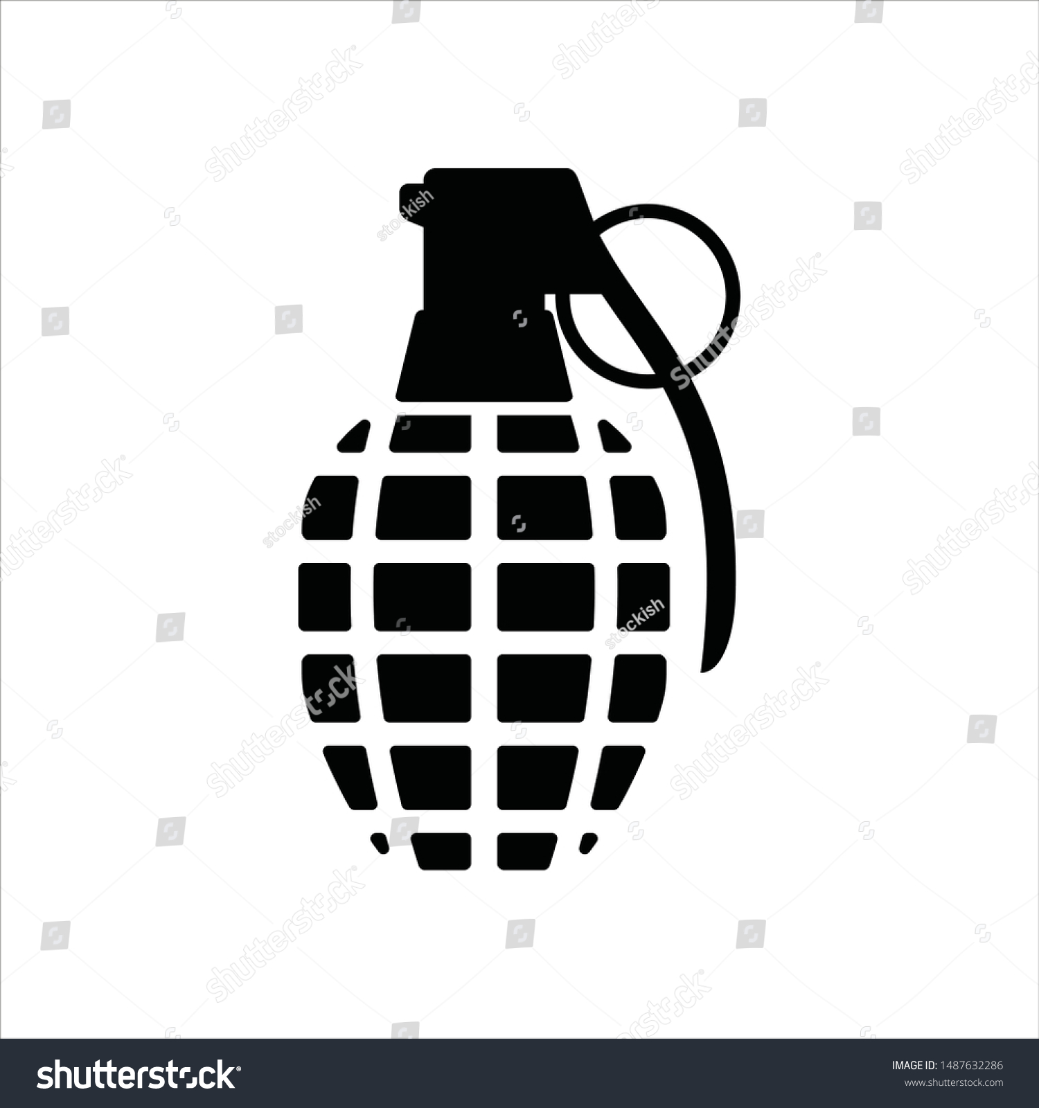 Black Grenade Icon Vector Logo Stock Vector (Royalty Free) 1487632286 ...