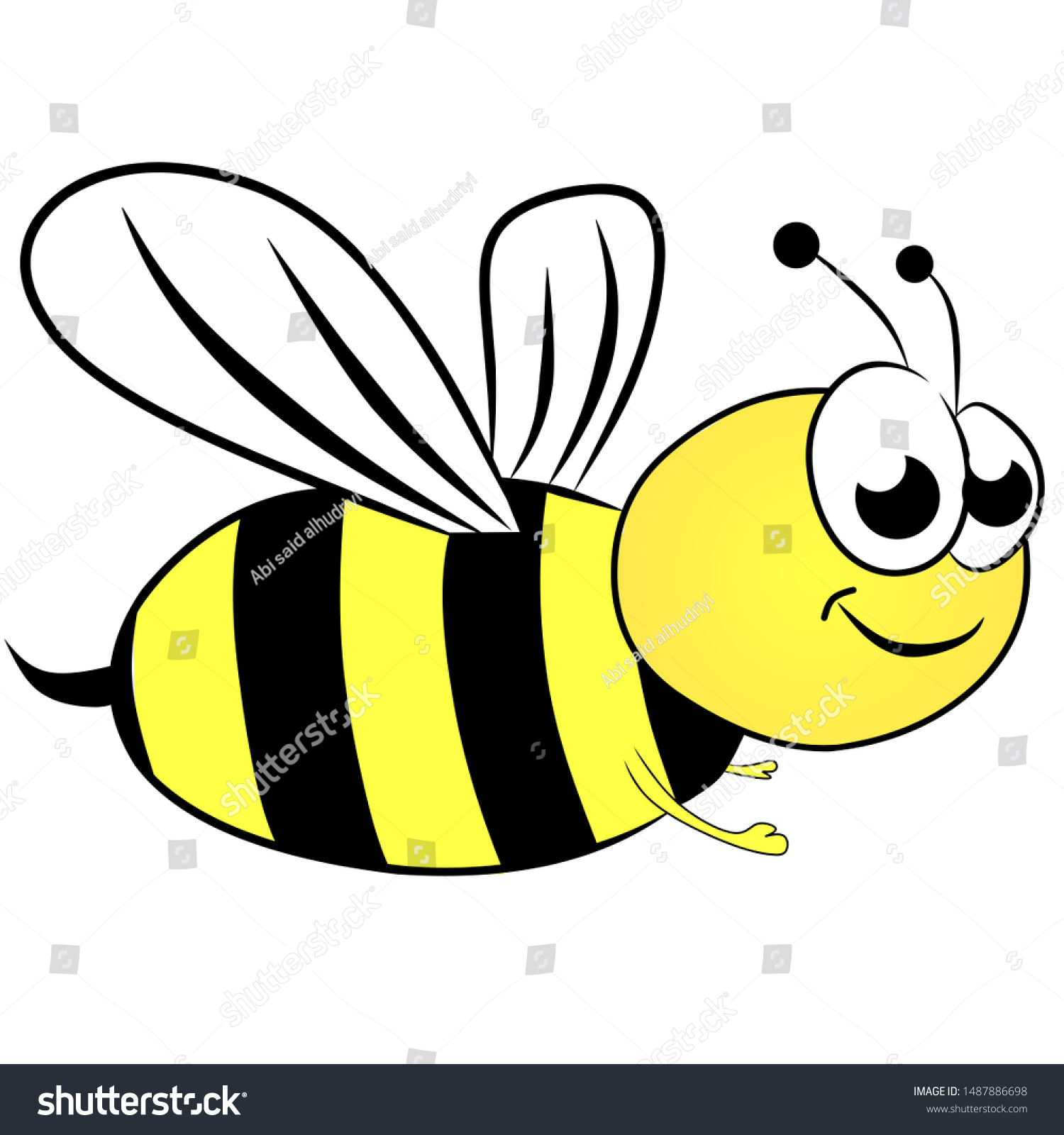 Bee Logo Bitmap Icon Illustration Stock Illustration 1487886698 ...