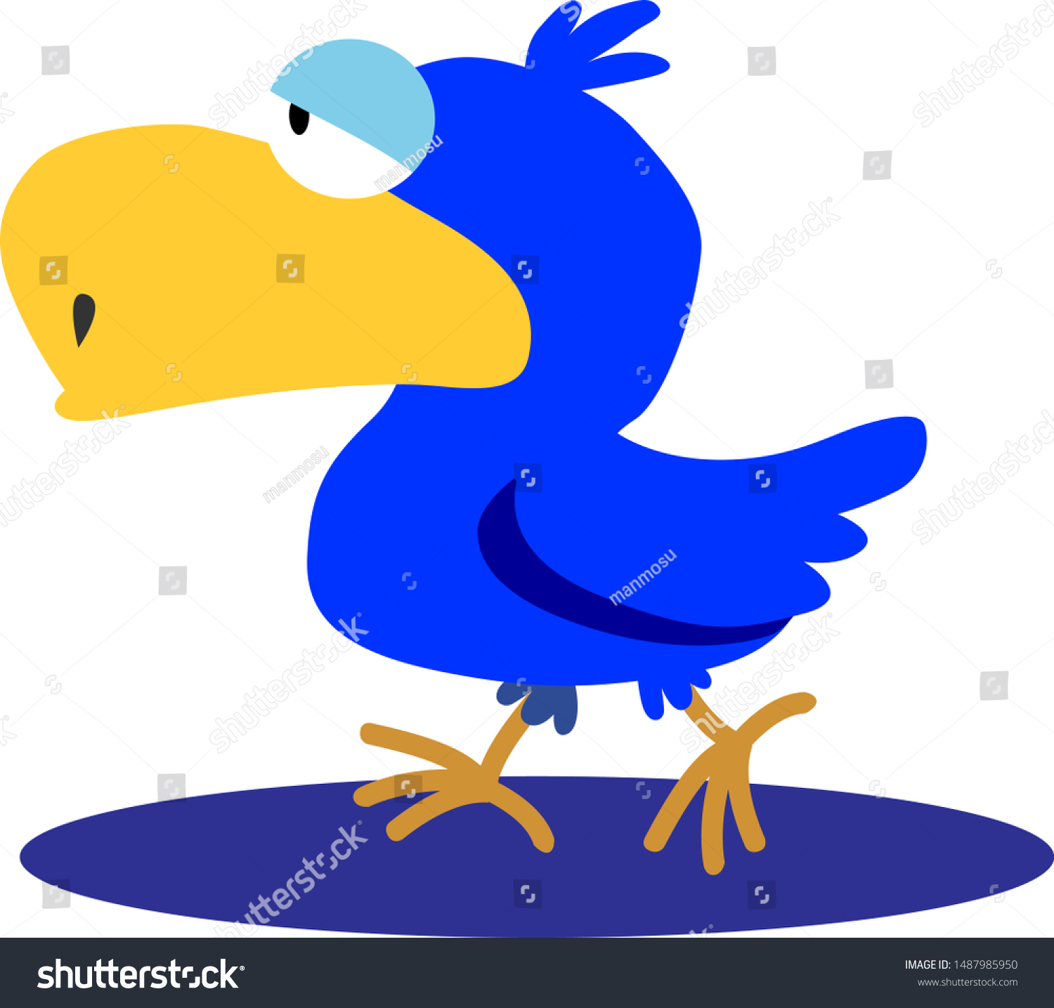 Illustration Goofy Bird Stock Vector (Royalty Free) 1487985950 ...