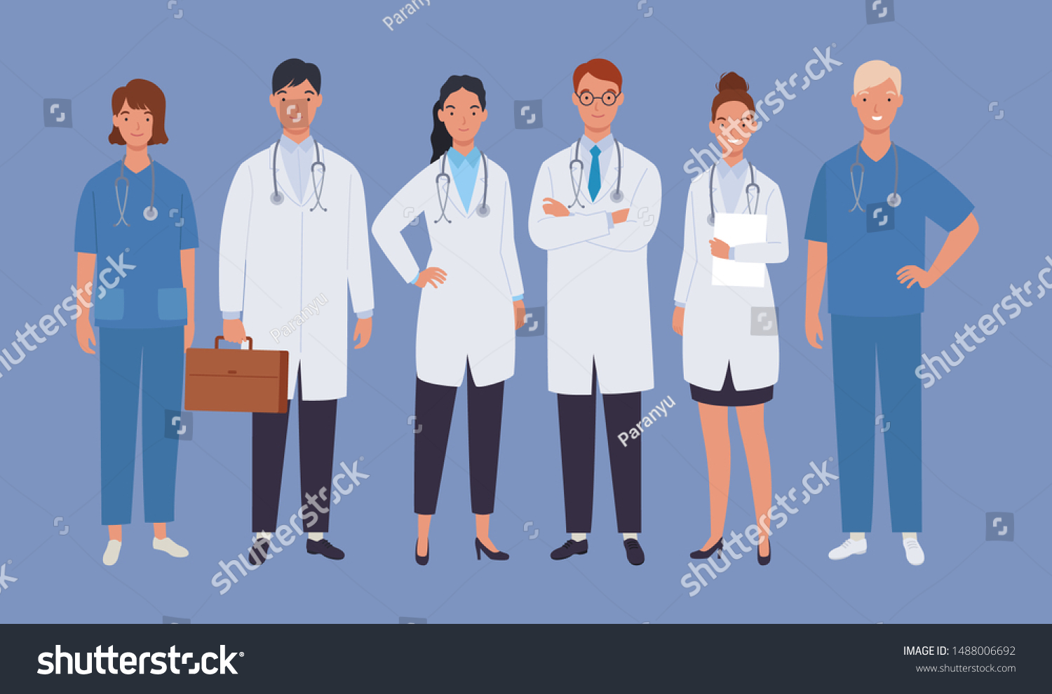 Doctors Team Medical Staff Doctor Nurse Stock Vector (Royalty Free ...