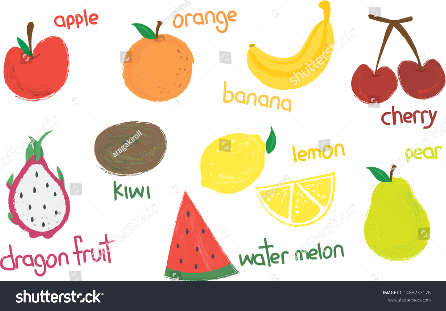 fruits drawing for kids