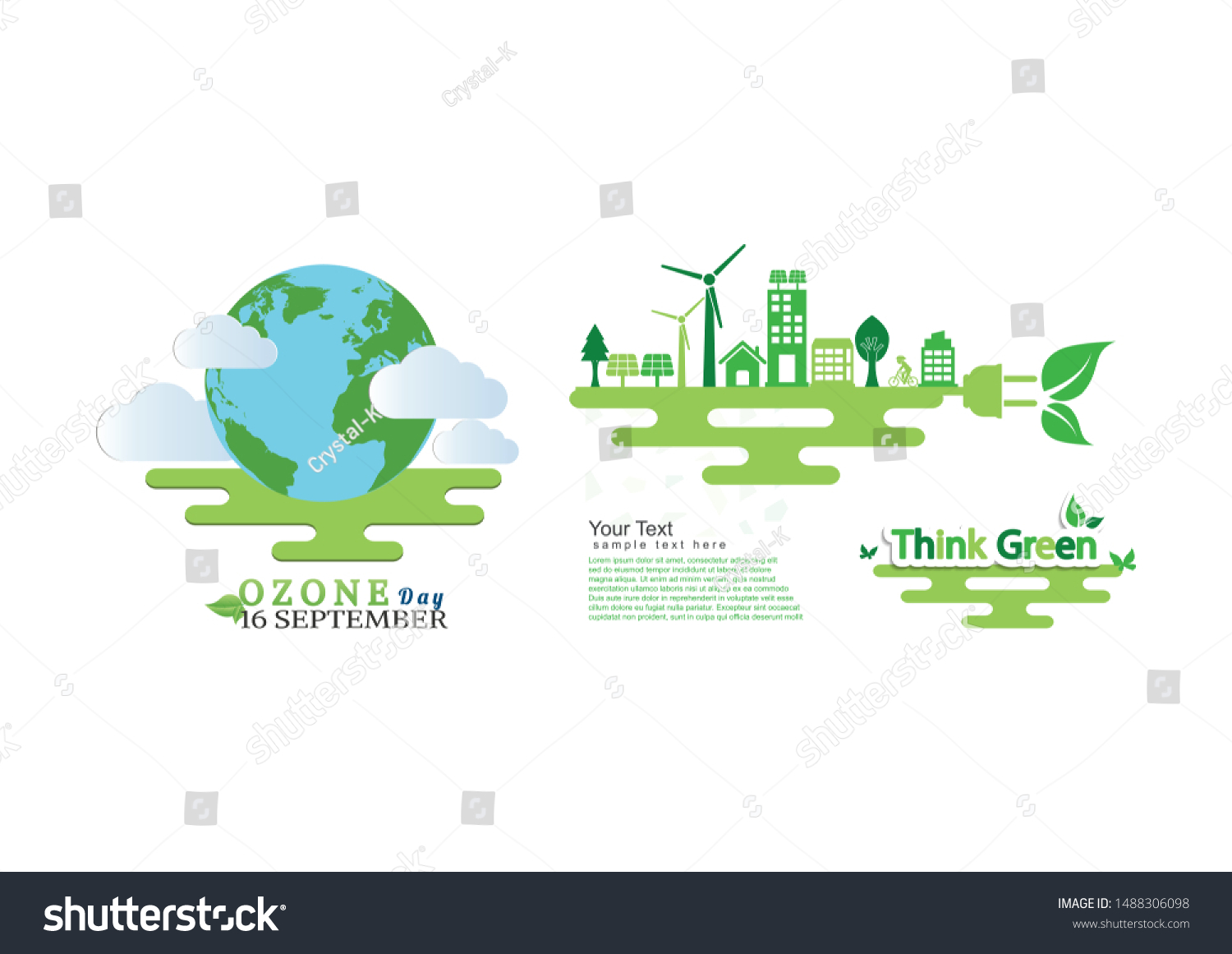 Ecology Environmentally Friendly Conceptworld Ozone Day Stock Vector ...