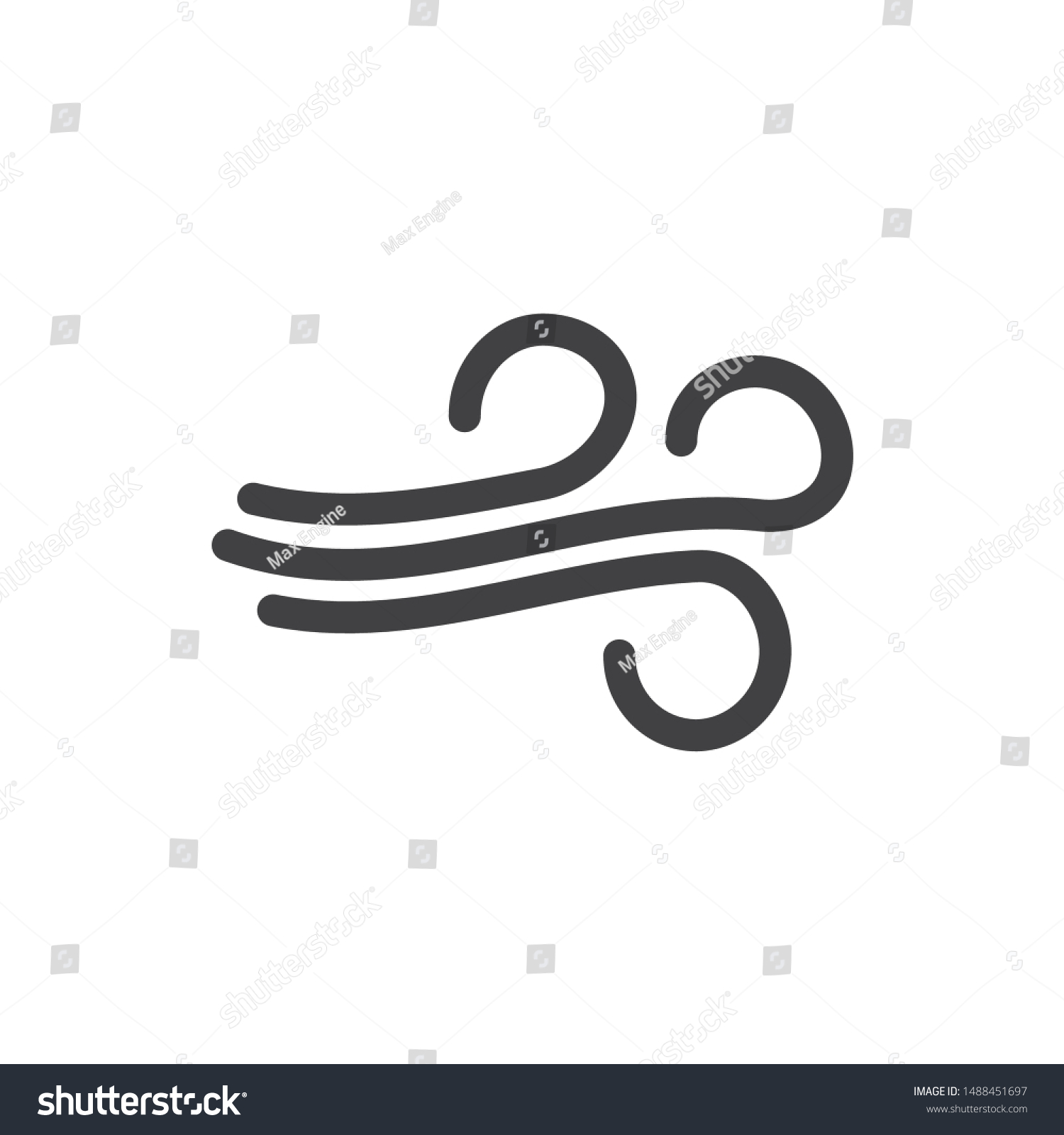 Wind Icon Wind Flow Vector Sign Stock Vector (Royalty Free) 1488451697 ...