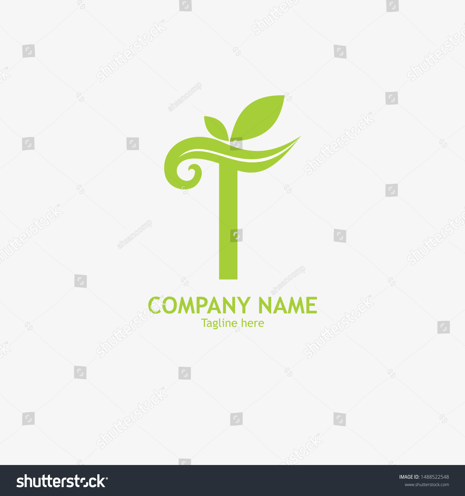 Logo Letter Leaf Logo Design Stock Vector (Royalty Free) 1488522548 ...