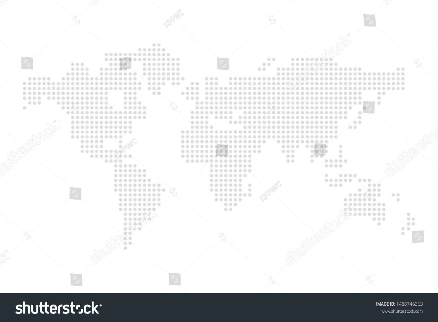 Dotted Grey World Map Illustration Vector Stock Vector Royalty Free