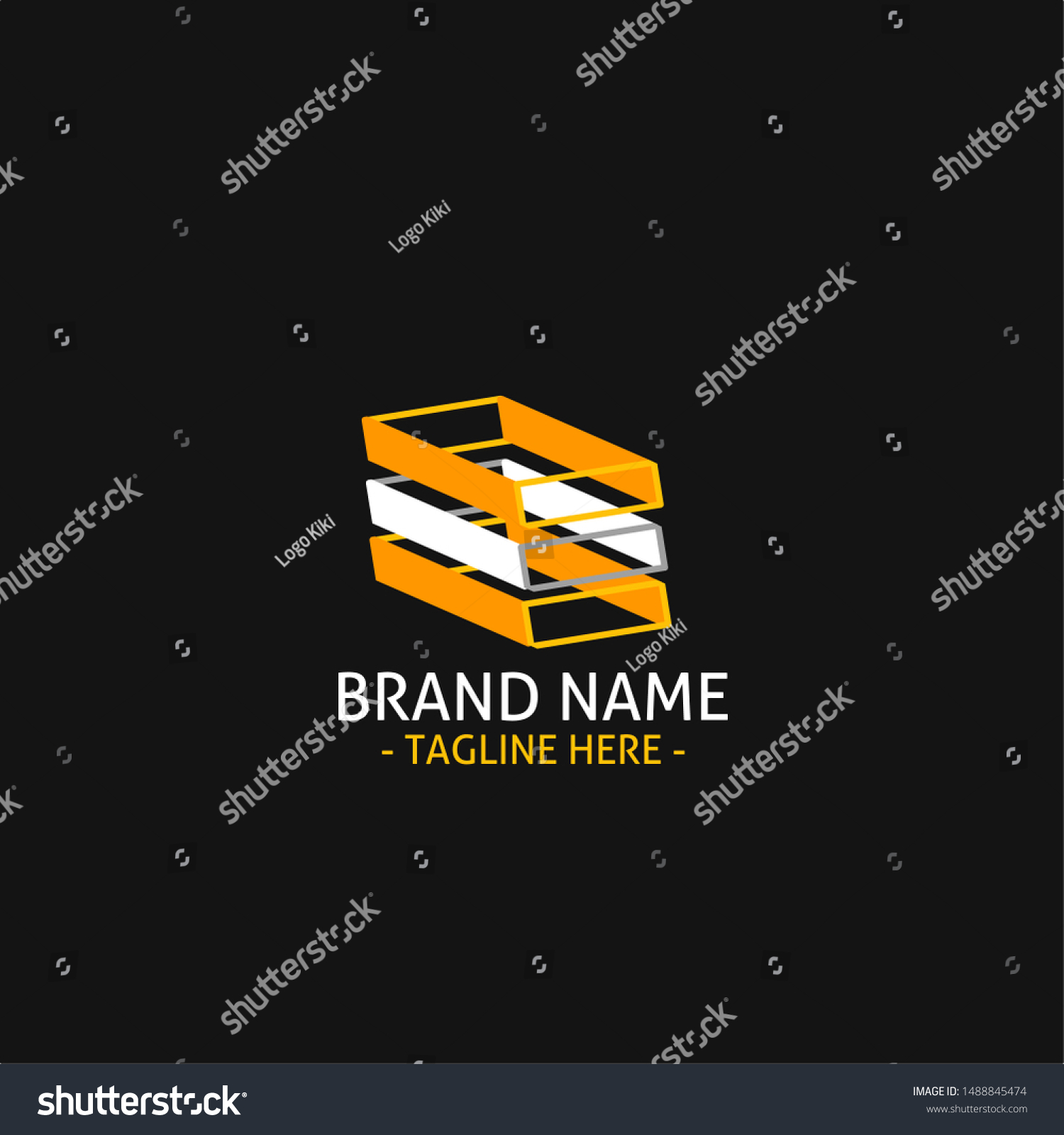 Box Letter Logo Abstract Orange Color Stock Vector (Royalty Free ...