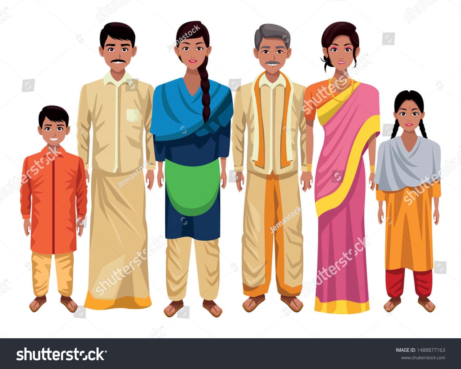 Indian Asian Religion Oriental Culture Traditional Stock Vector ...