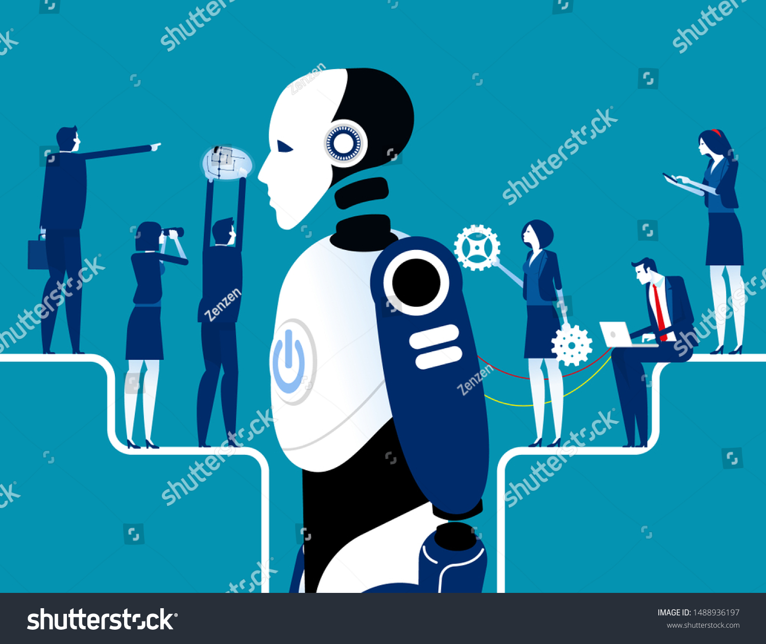 Robot Artificial Intelligence Concept Technology Futuristic Stock ...