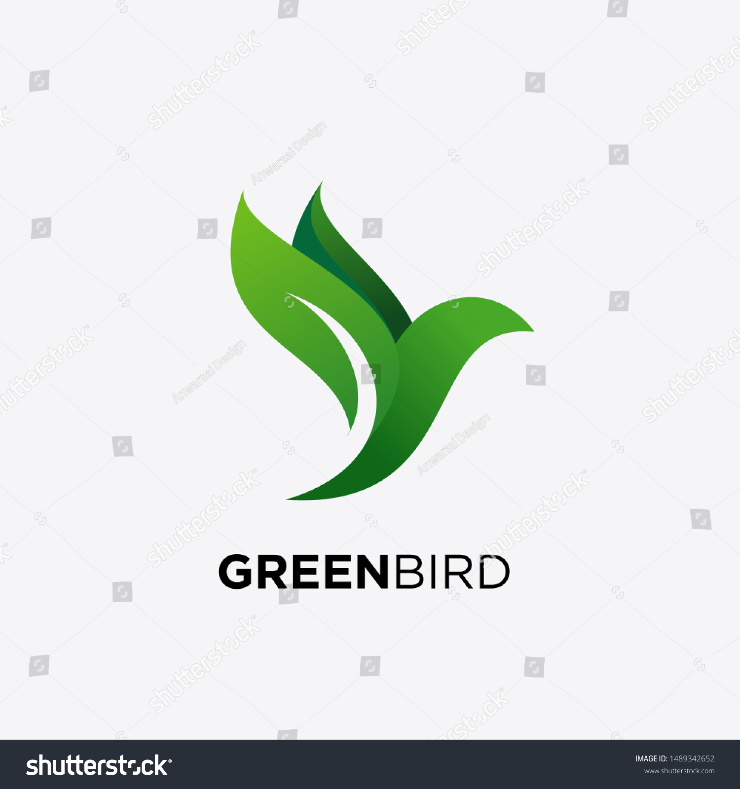 Green Bird Logo Design Vector Templates Stock Vector (Royalty Free ...