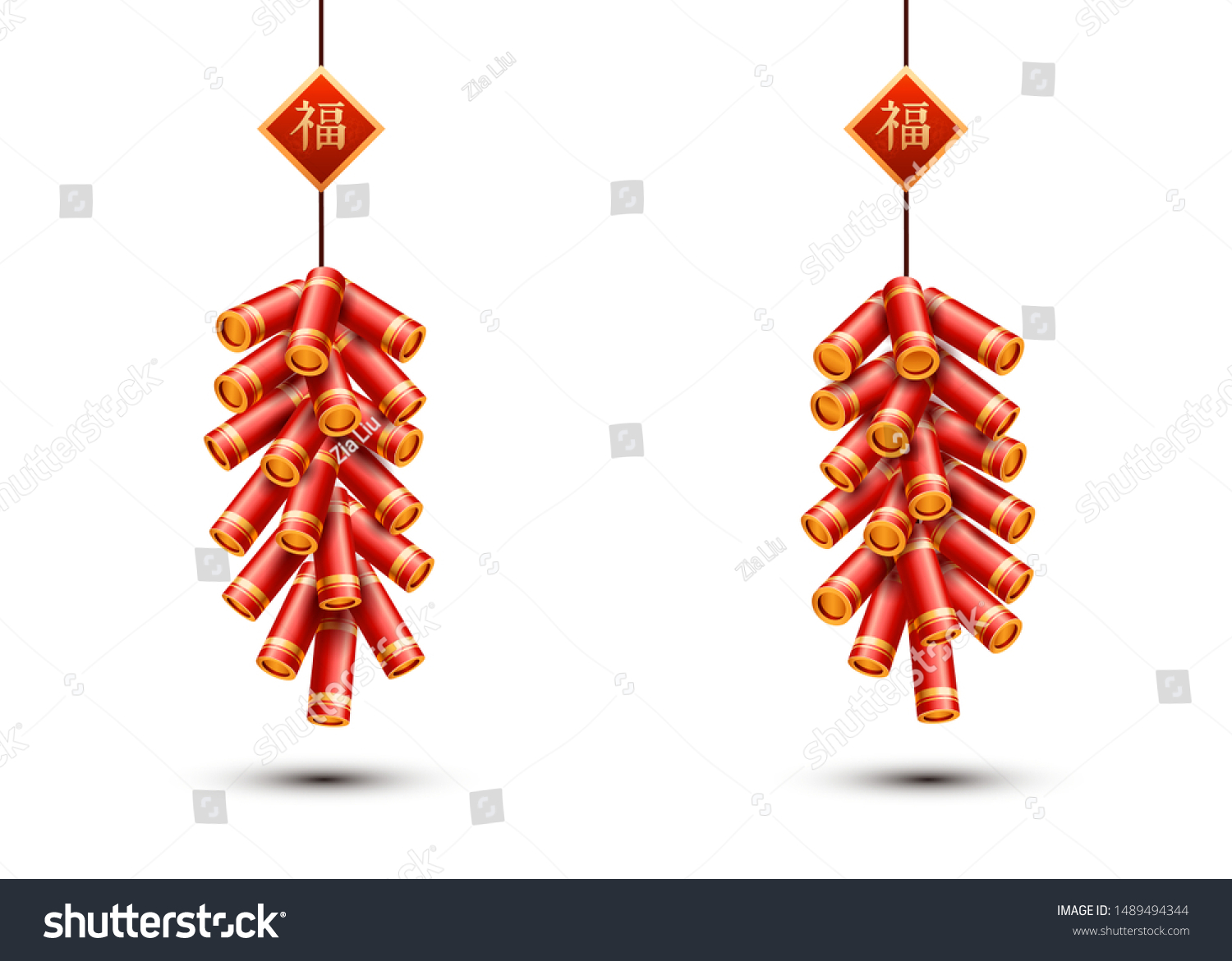 Two Red 3d Firecrackers Cannons On Stock Vector (Royalty Free ...