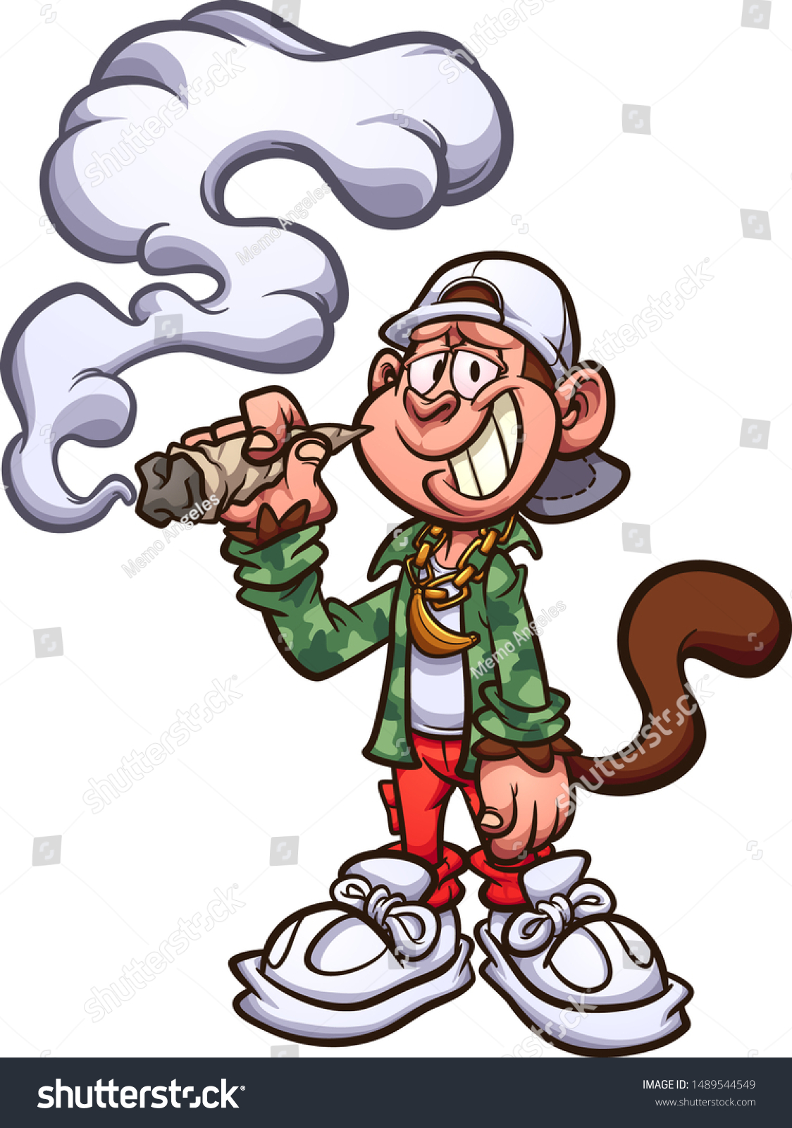 Cool Cartoon Monkey Swag Smoking Marijuana Stock Vector (Royalty Free ...