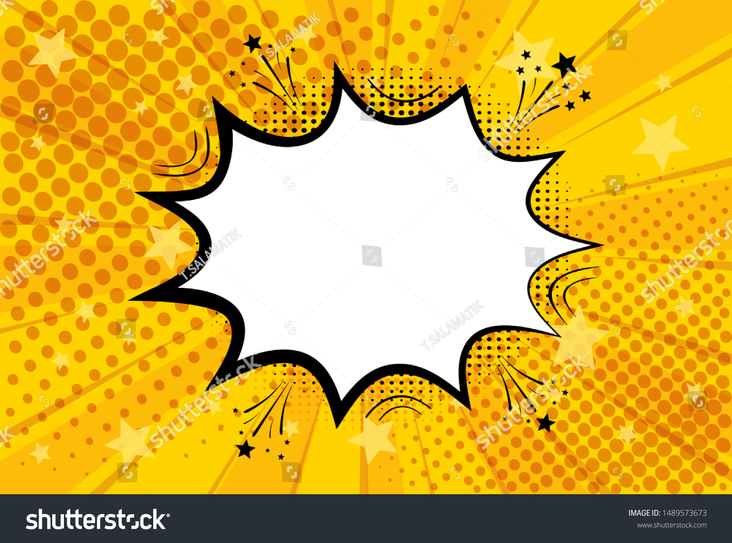 Pop Art Retro Comic Yellow Background Stock Vector (Royalty Free ...